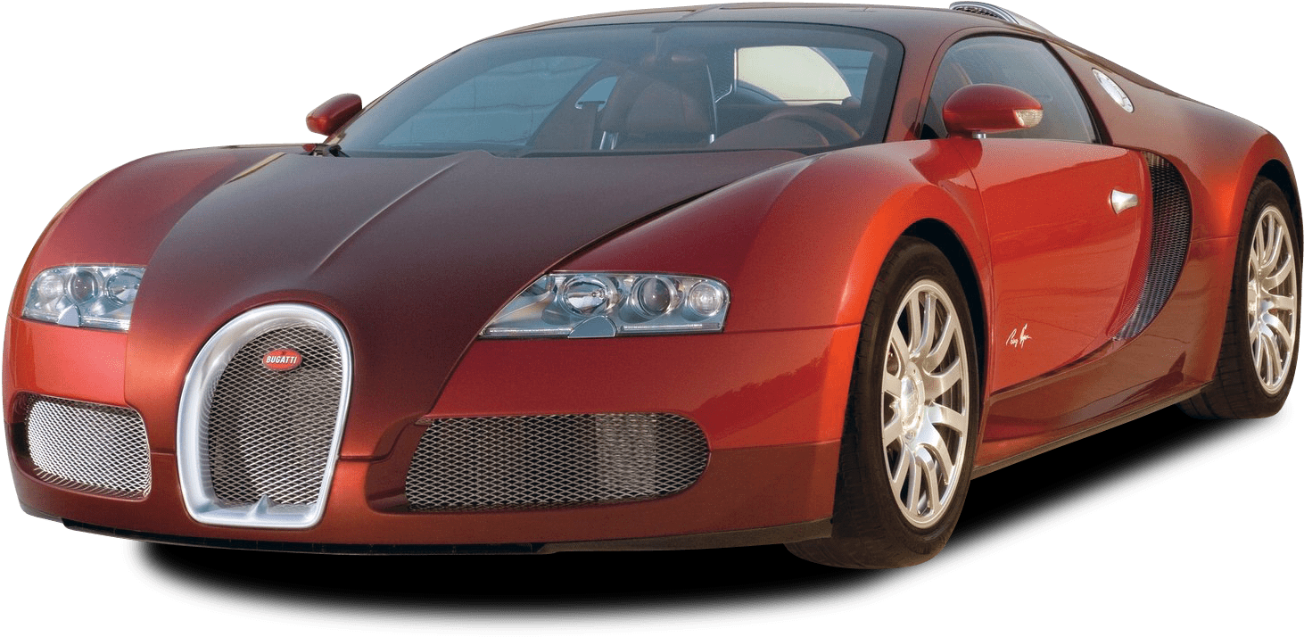 Rød Bugatti Veyron set fra siden Wallpapers