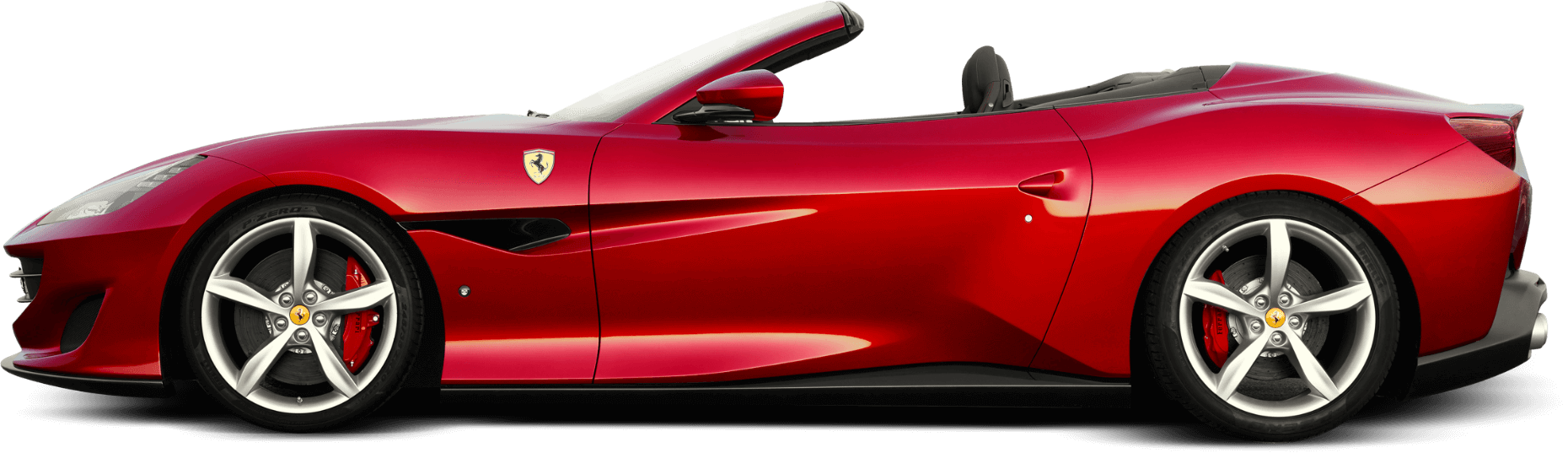 Rød Ferrari Cabriolet set fra siden Wallpapers