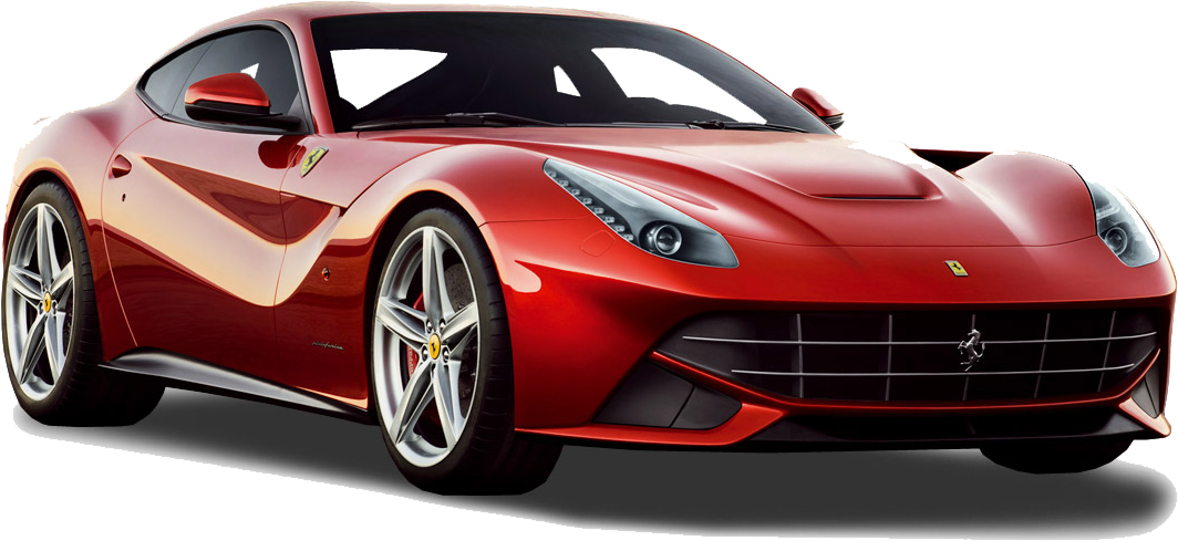 Rød Ferrari sportsvogn isoleret Wallpapers
