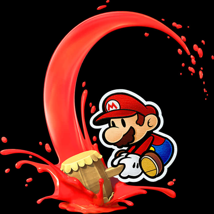 Rød maling splash Mario tegneserie Wallpapers