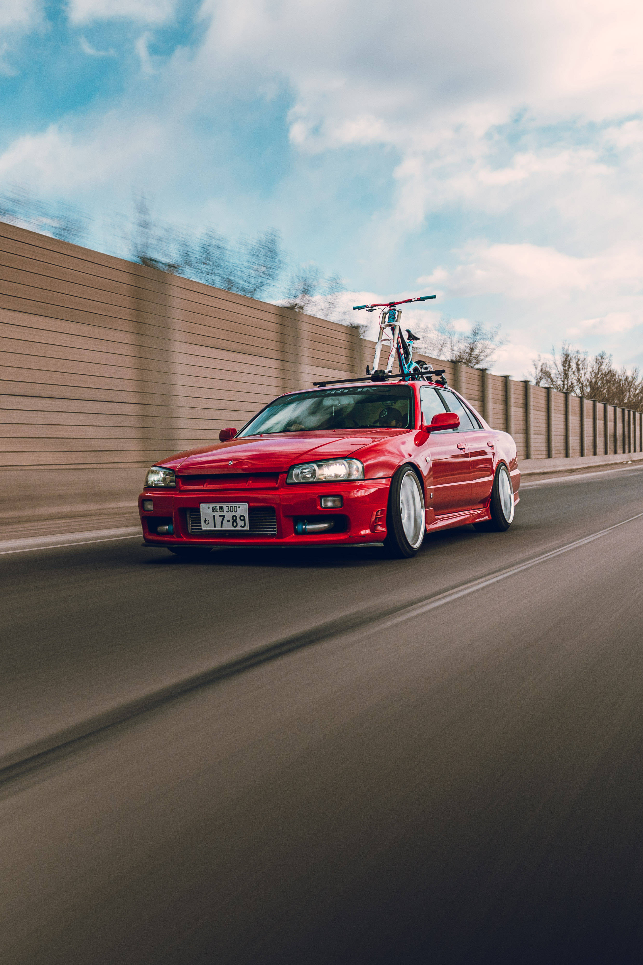 Rød Nissan Skyline GTR R34 Wallpapers