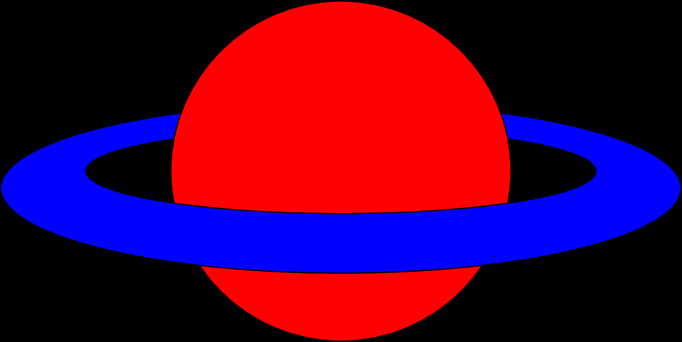 Rød planet blå ringe grafik Wallpapers