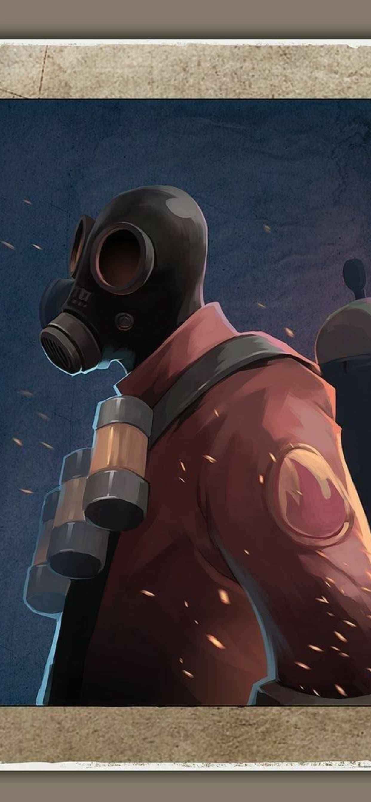 Rød Pyro-karakter iPhone XS Max Team Fortress 2 Baggrund Wallpapers