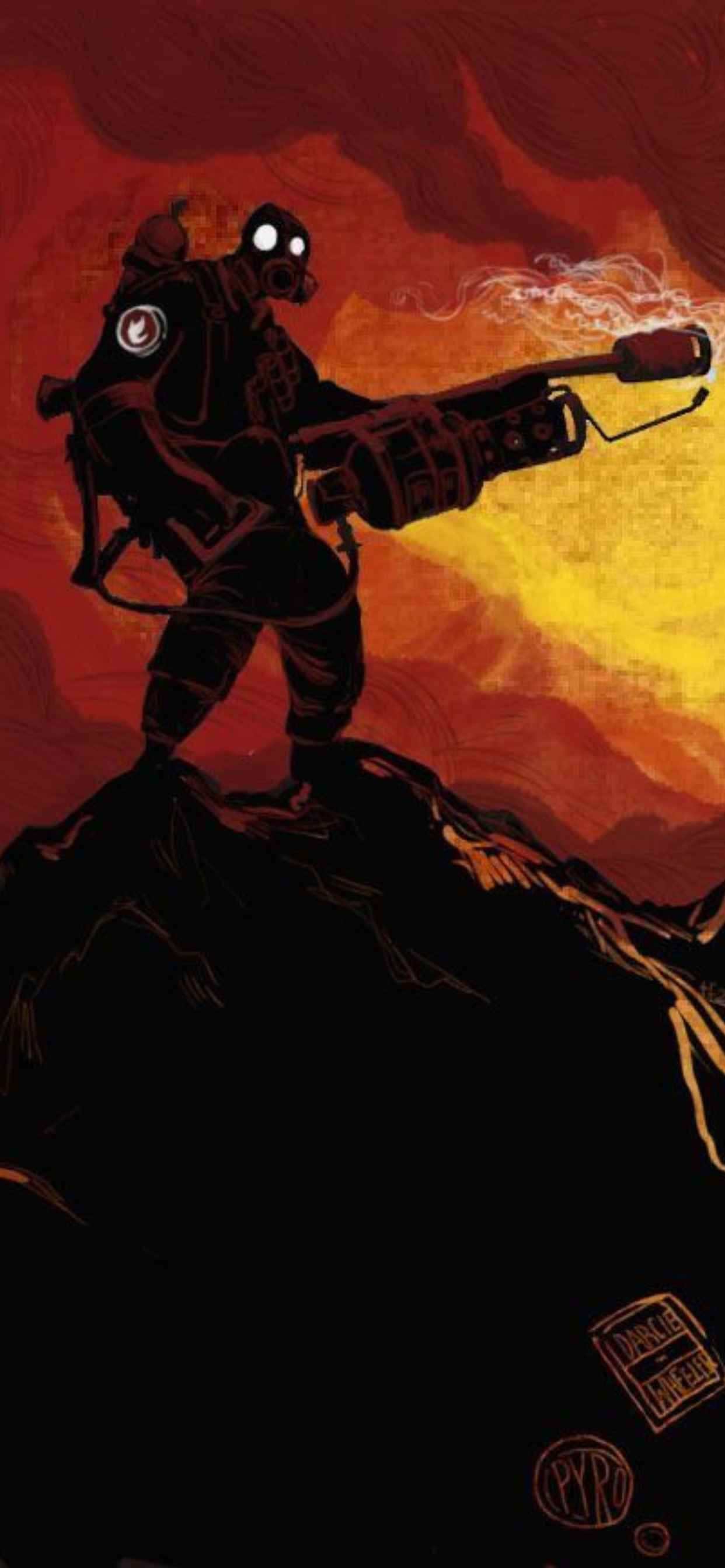 Rød Pyro Skygge iPhone Xs Max Team Fortress 2 Baggrund Wallpapers