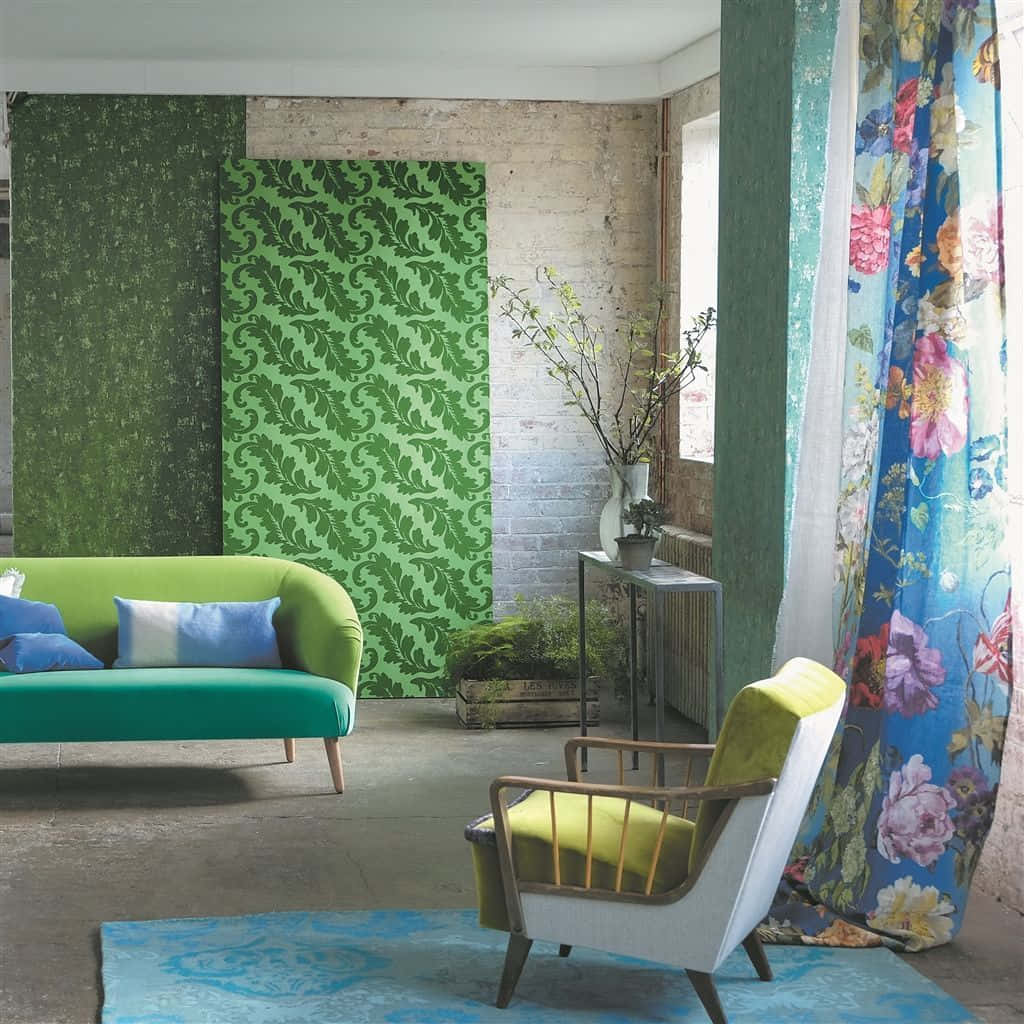 Rød sofa i en moderne stue Wallpapers