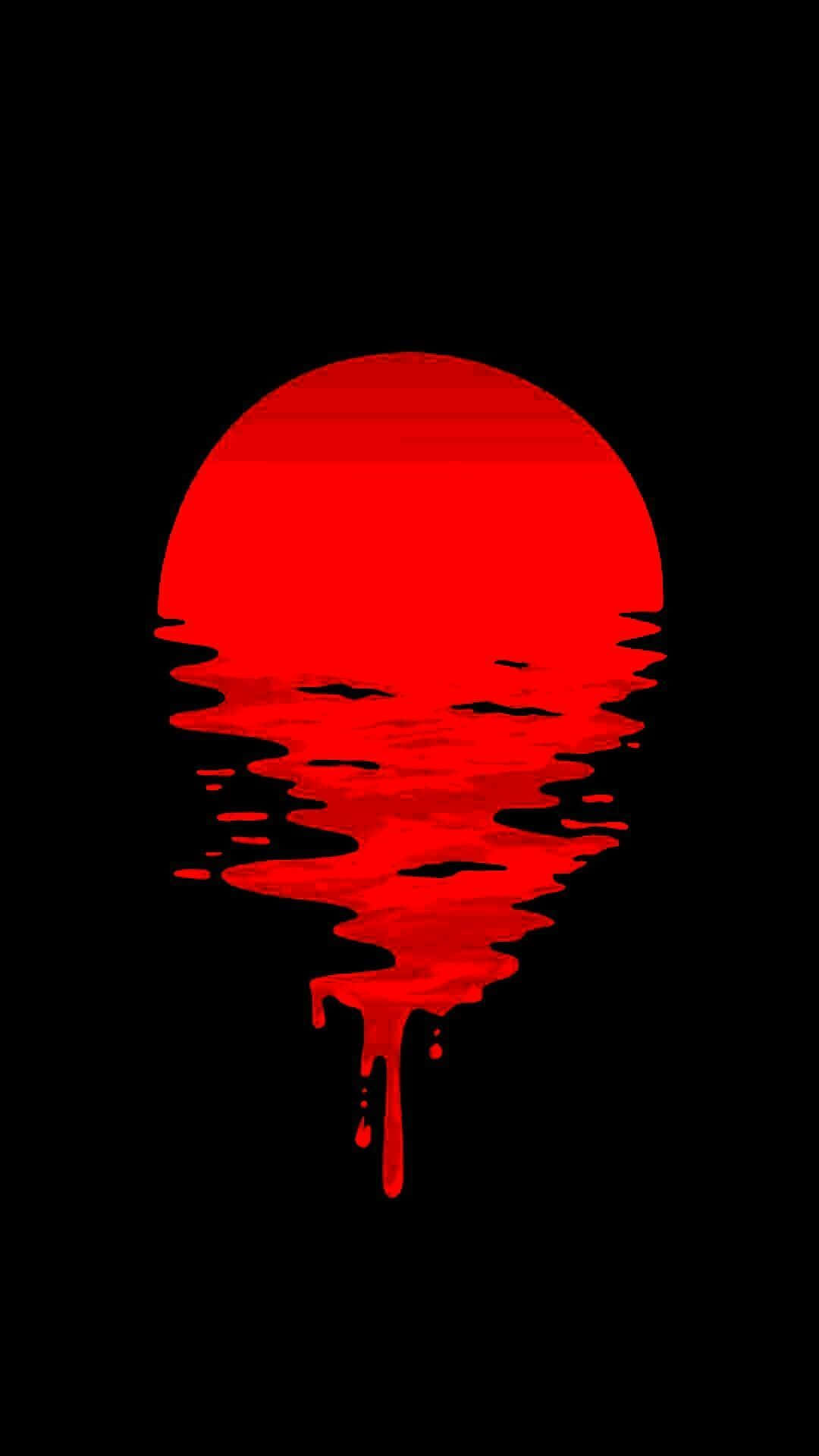 Rød Sort Baggrund Falmet Måne Wallpapers