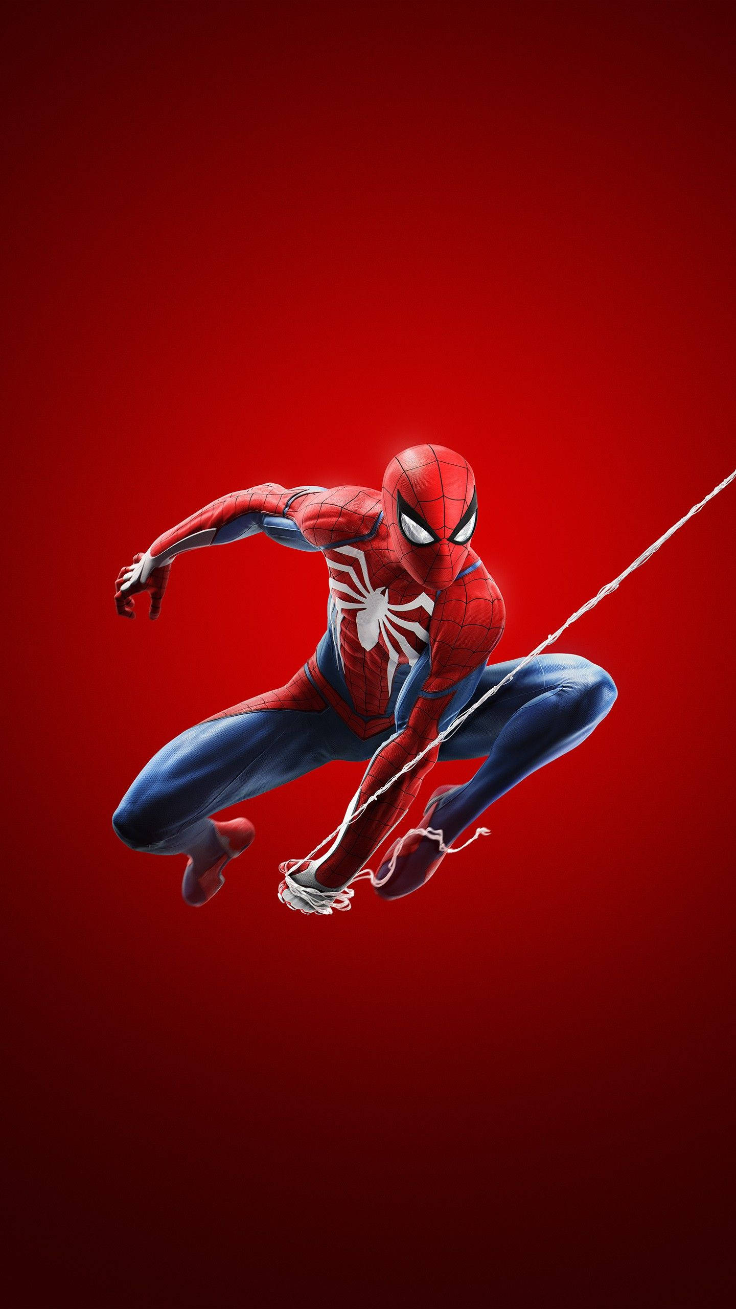 Rød Spider-Man svinger sig 4K Marvel iPhone Wallpapers
