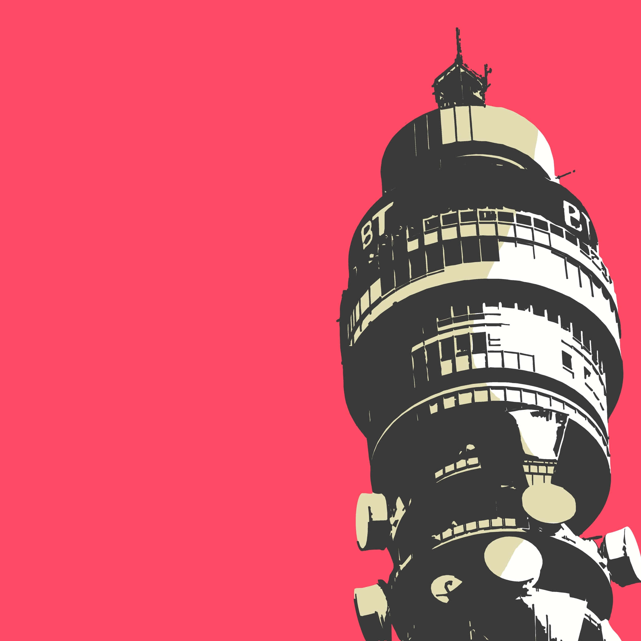 Rød æstetisk BT Tower mobil Wallpapers