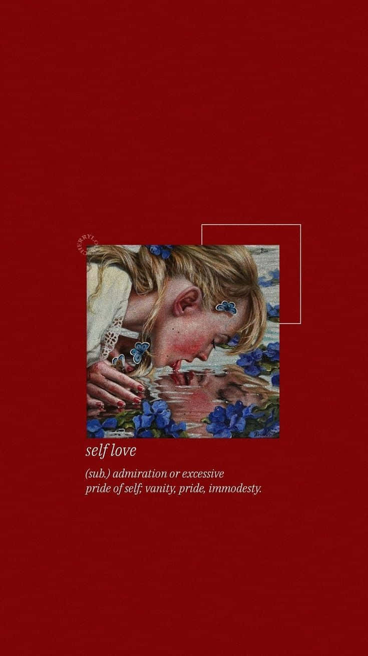 Rød Æstetisk Tumblr Selvkærlighedsmaleri Wallpapers
