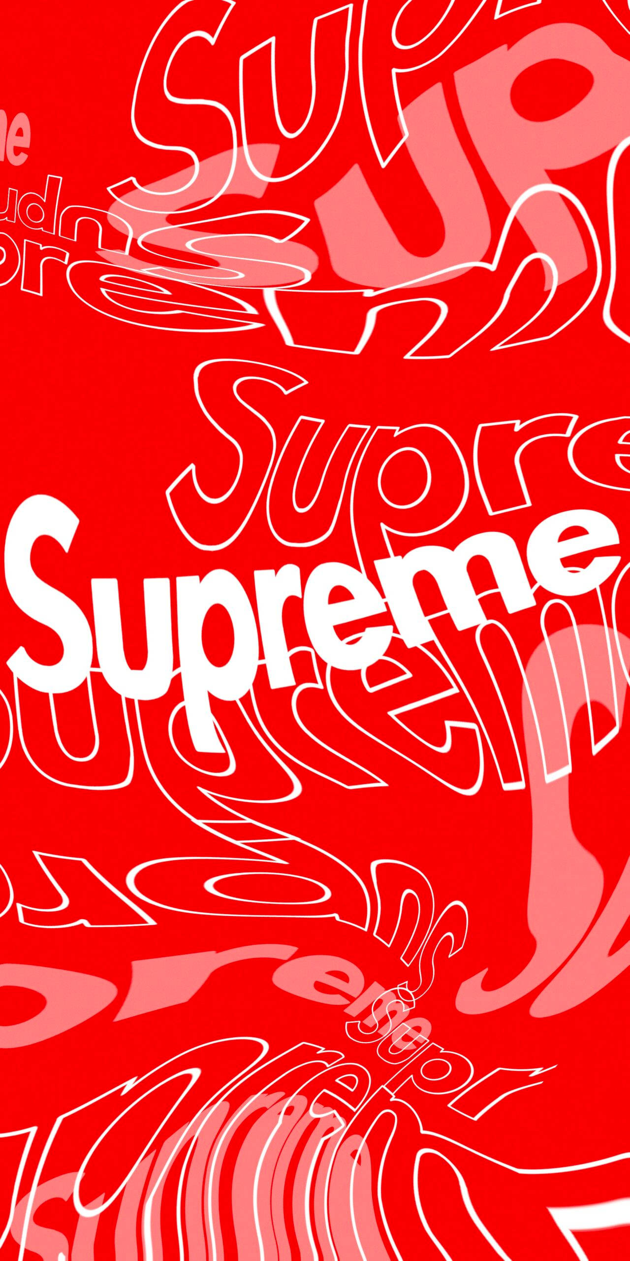 Rød Supreme bølget skrift Wallpapers