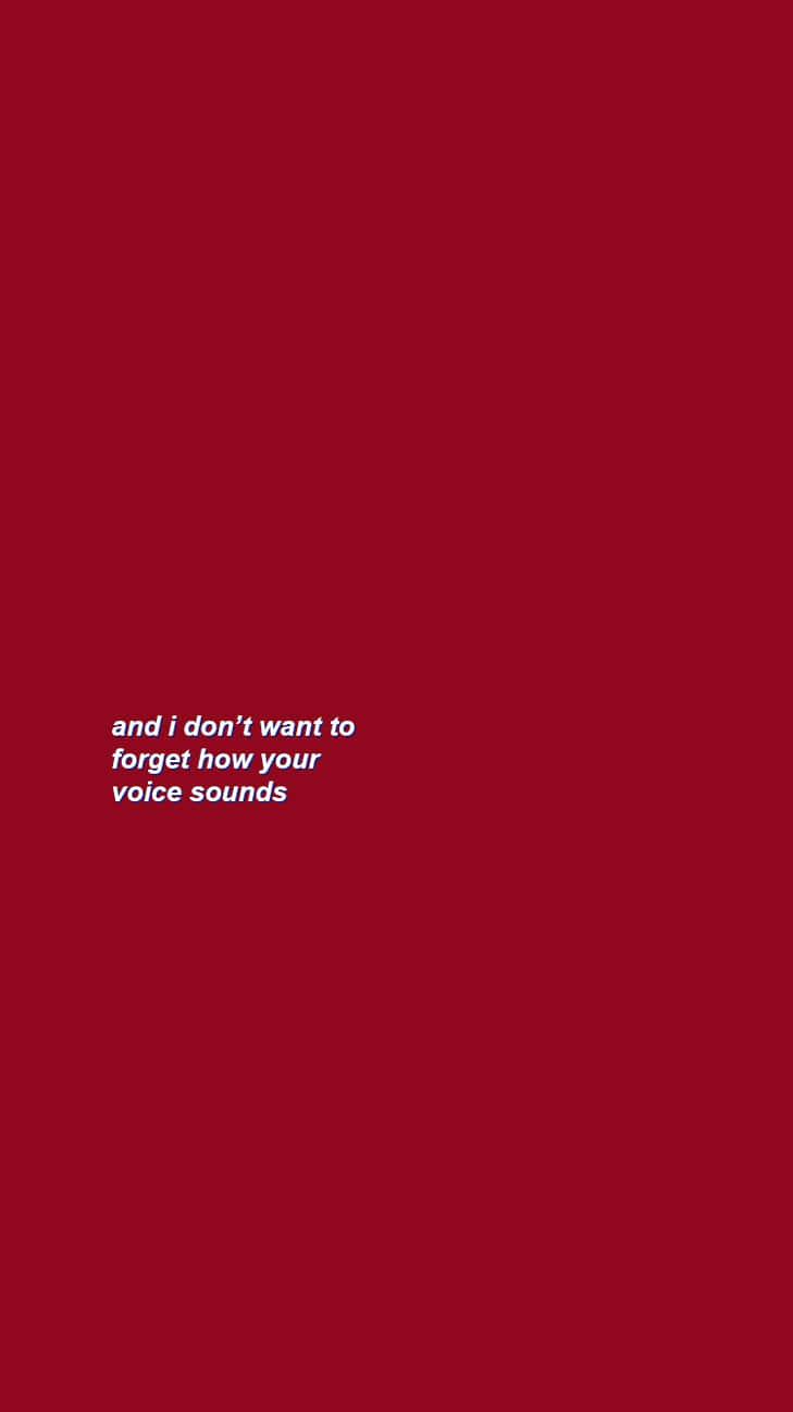 Rød Tumblr-æstetik Jeg Vil Ikke Glemme Wallpapers