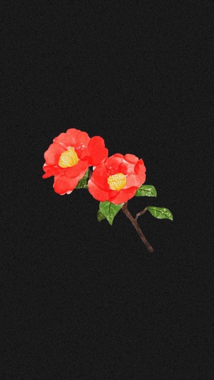 Røde blomster maleri æstetik Tumblr Wallpapers