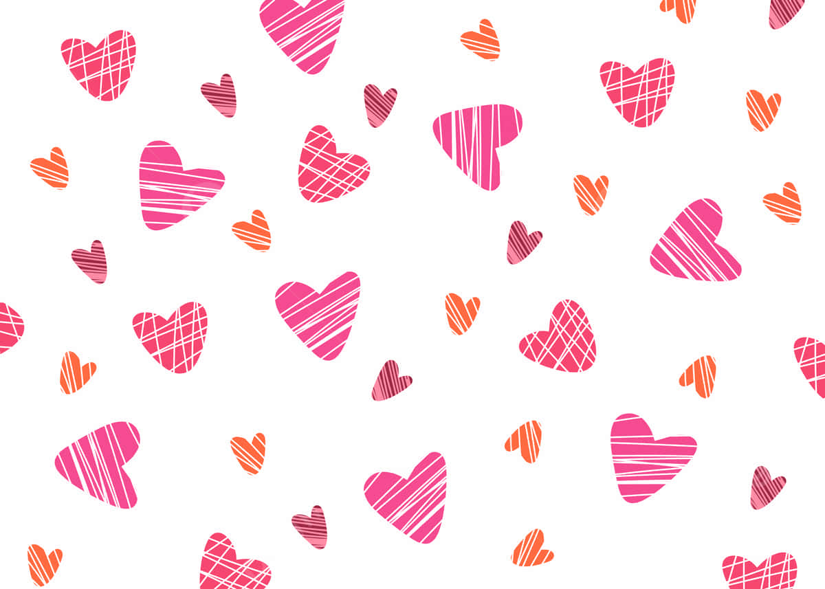 Røde og lyserøde søde valentinshjerter digital kunst Wallpapers