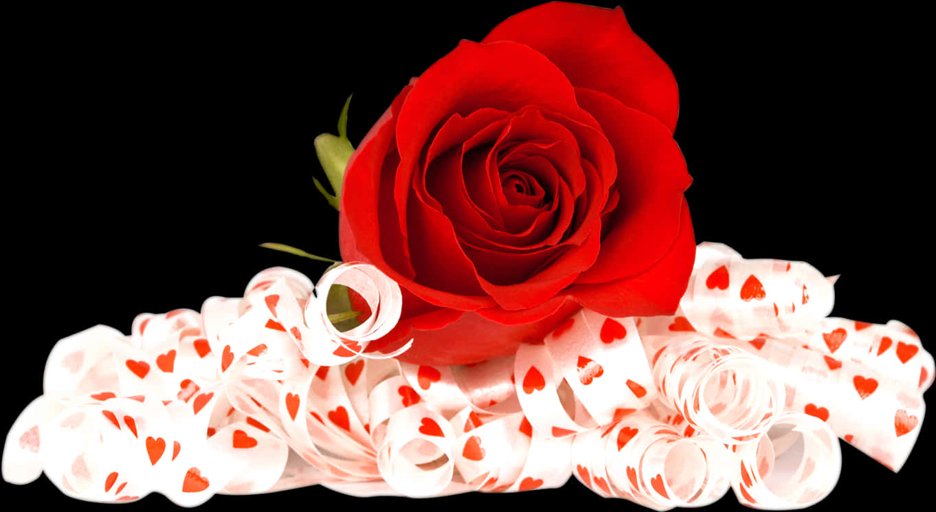 Røde roser hvide bånd hjerter Wallpapers
