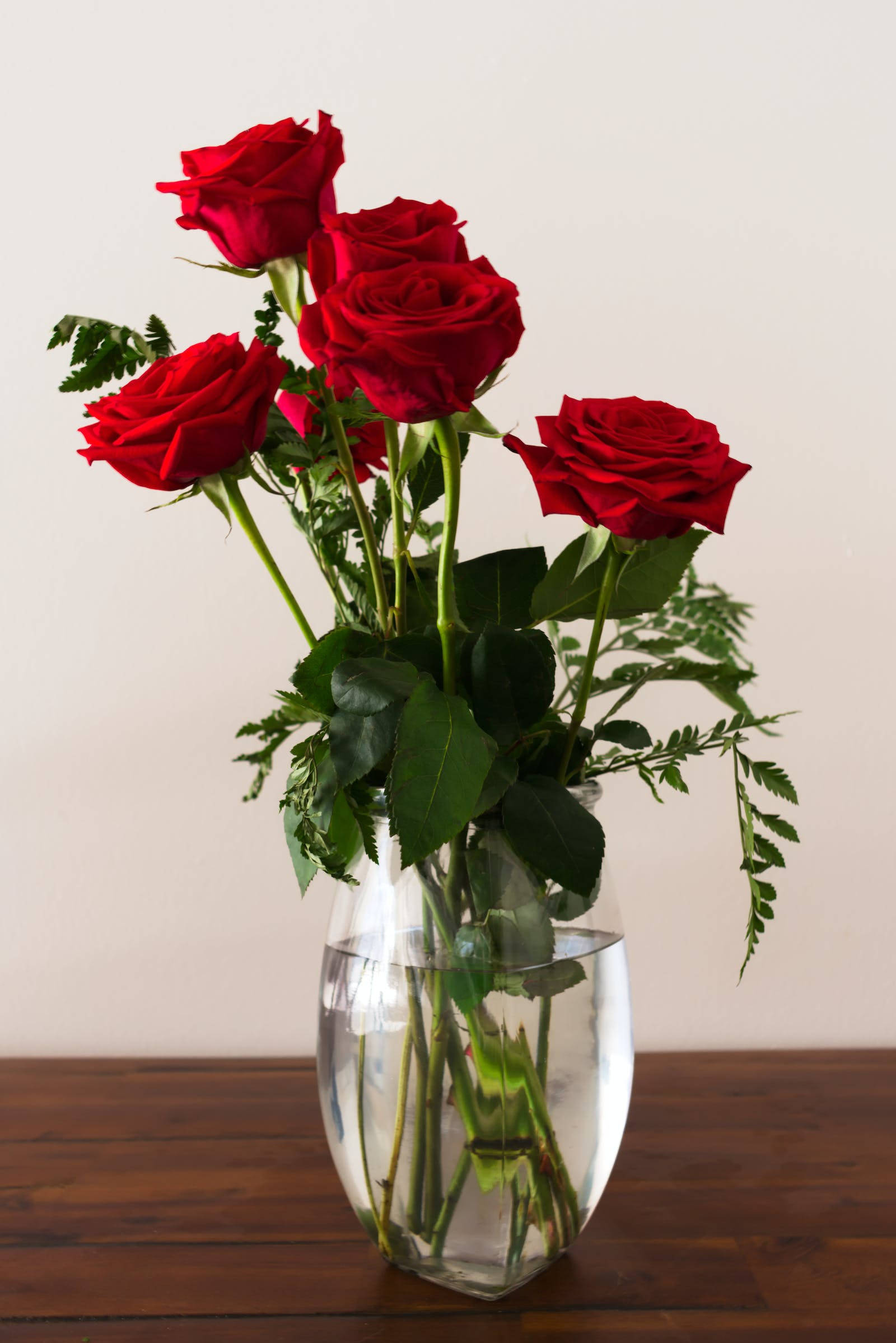 Røde roser i vase Wallpapers