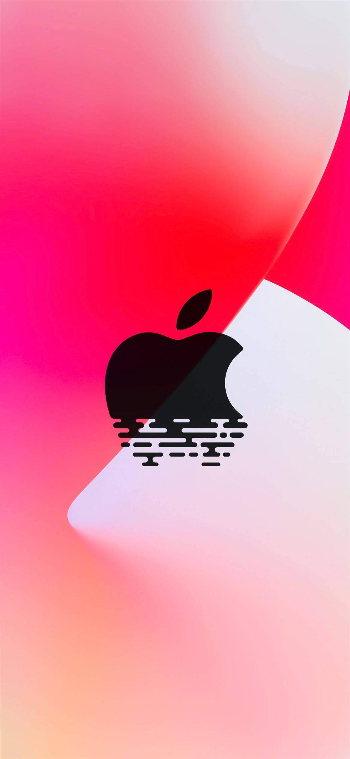 Rødt Apple-logo på iPhone 12 Wallpapers