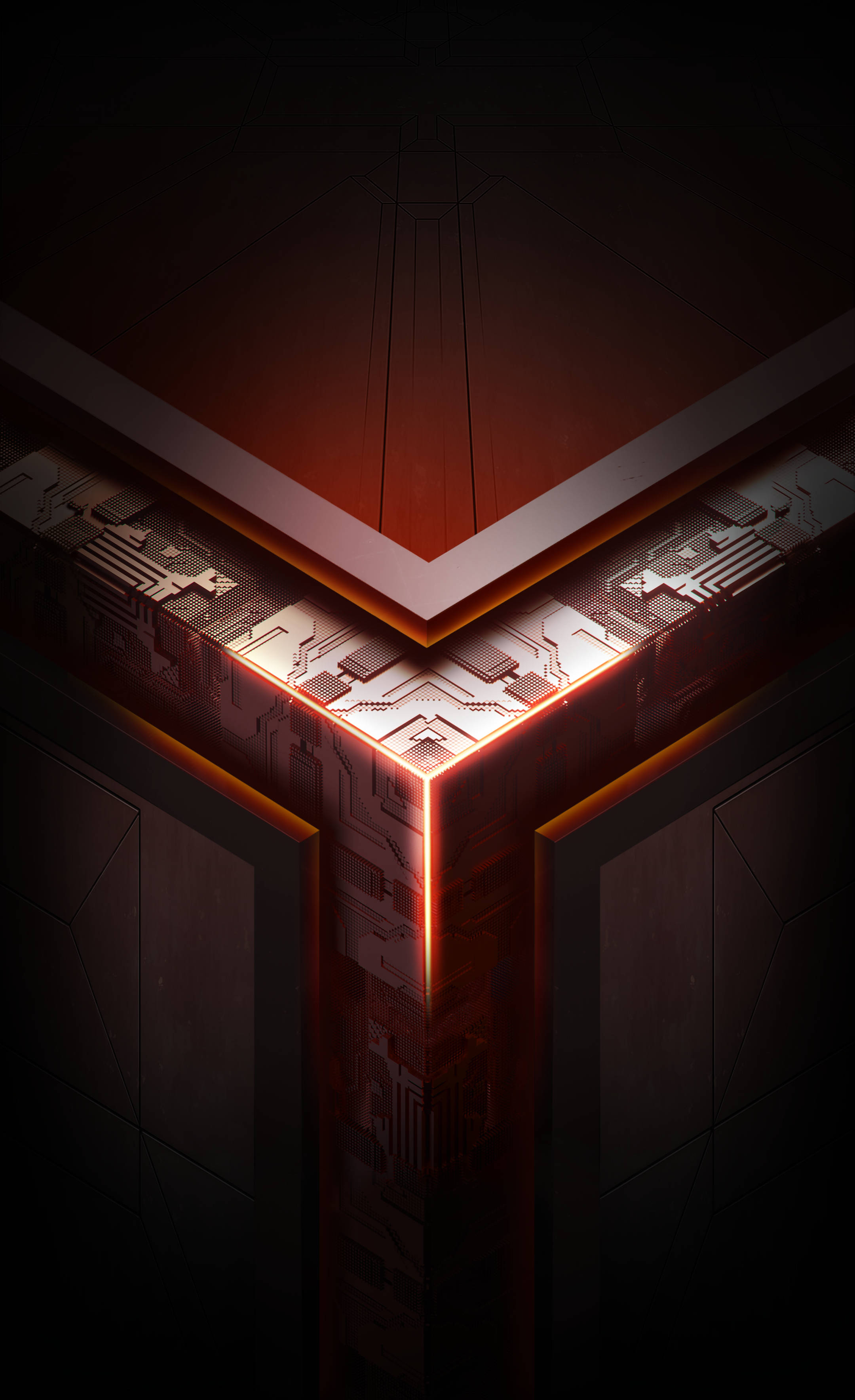 Rødt Asus ROG telefonlogo Wallpapers