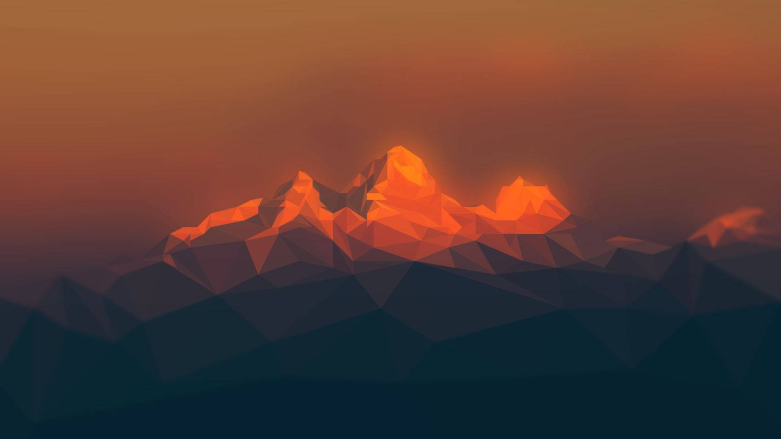 Rødt bjerg kubisme vektor Wallpapers
