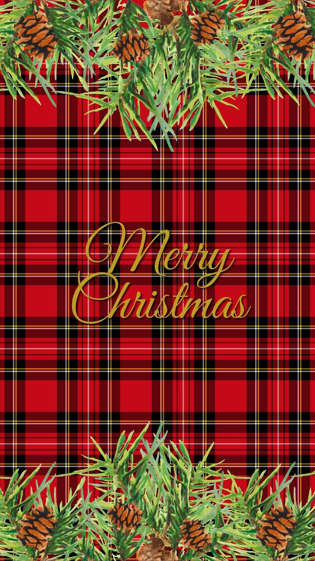 Rødt ternet mønster jule iPhone Wallpapers