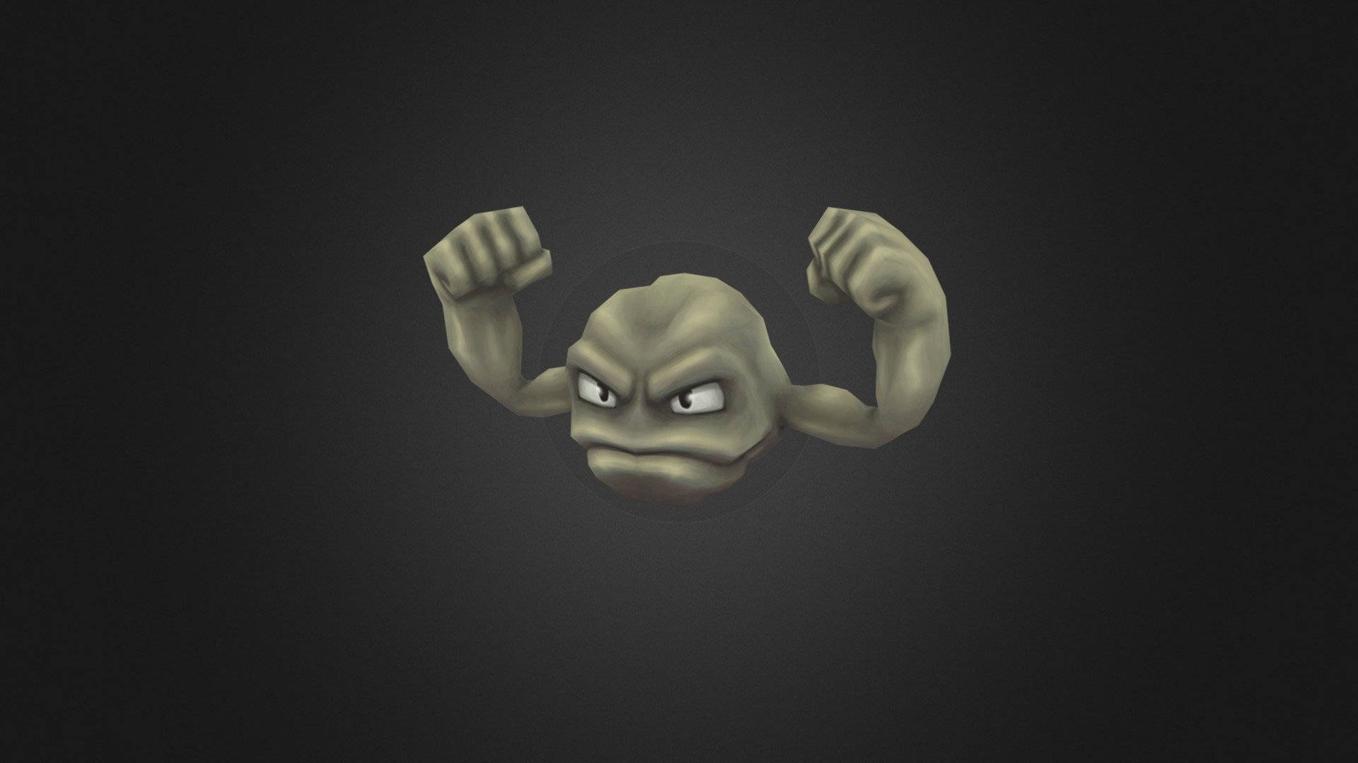 Realistisk Geodude med sort baggrund Wallpapers