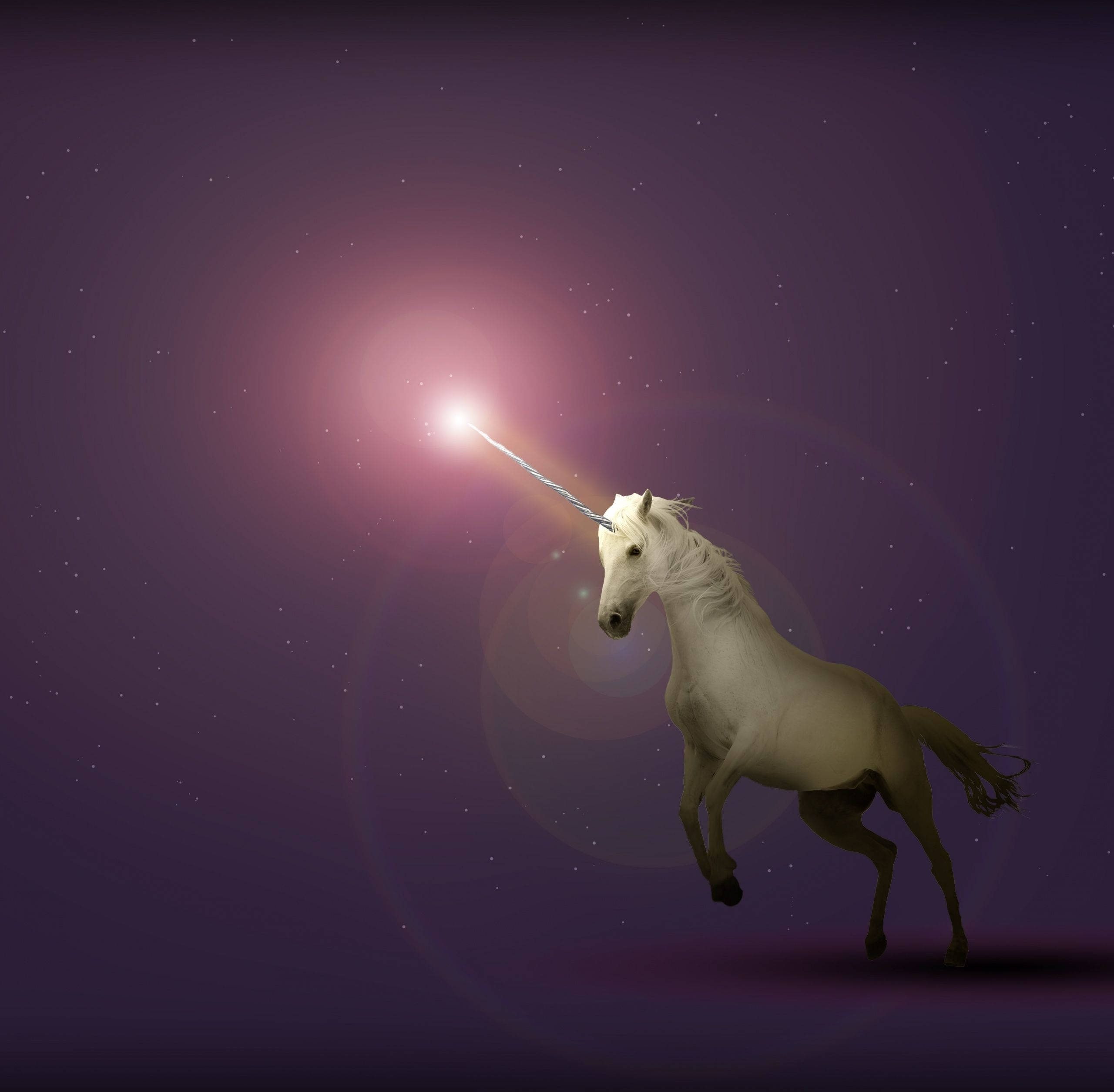 Realistisk illustration af hvid galakseenhjørning Wallpapers