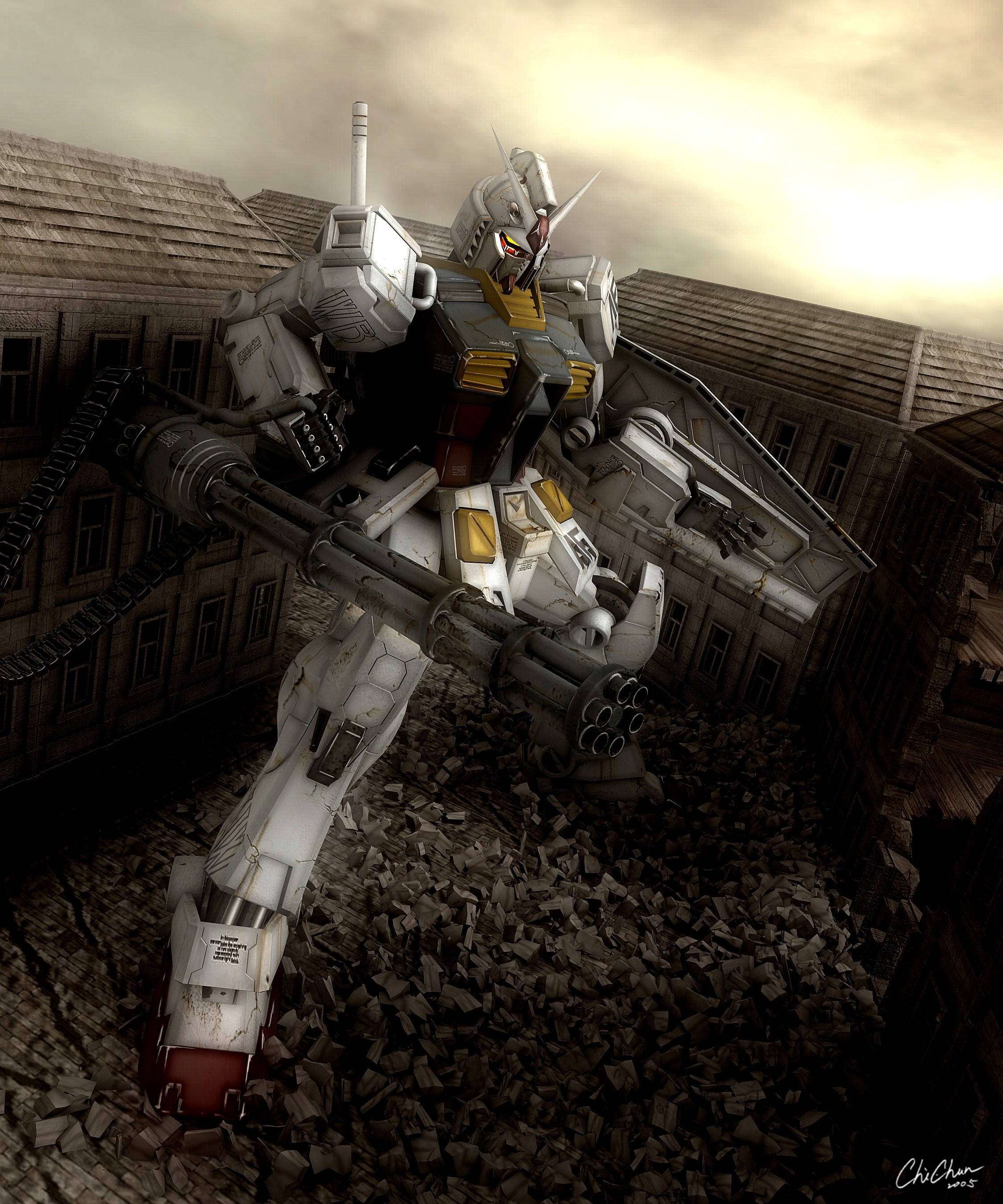 Realistisk udseende Mobile Suit Gundam Wallpapers