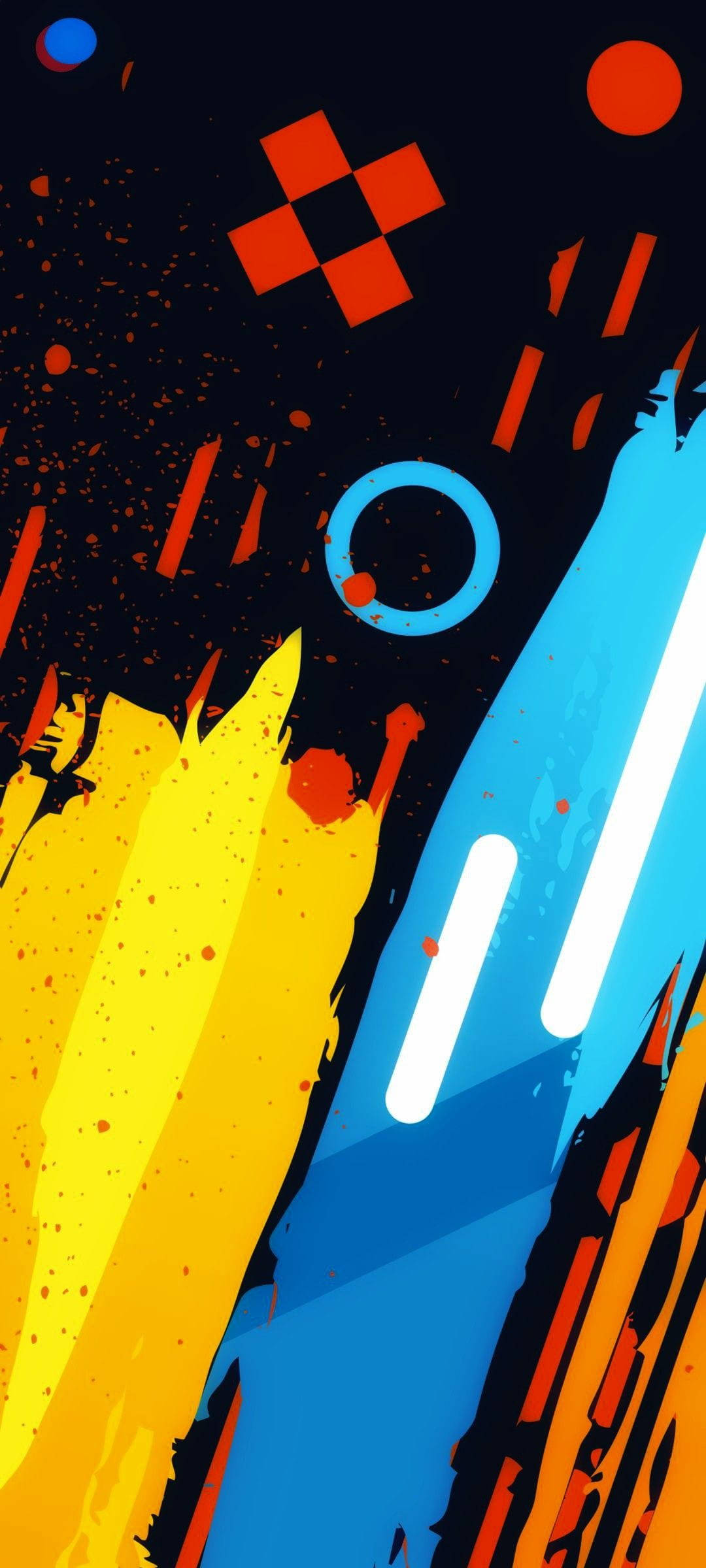 Realme 6 Punch Hole med abstrakte penselstrøg og geometriske former Wallpapers