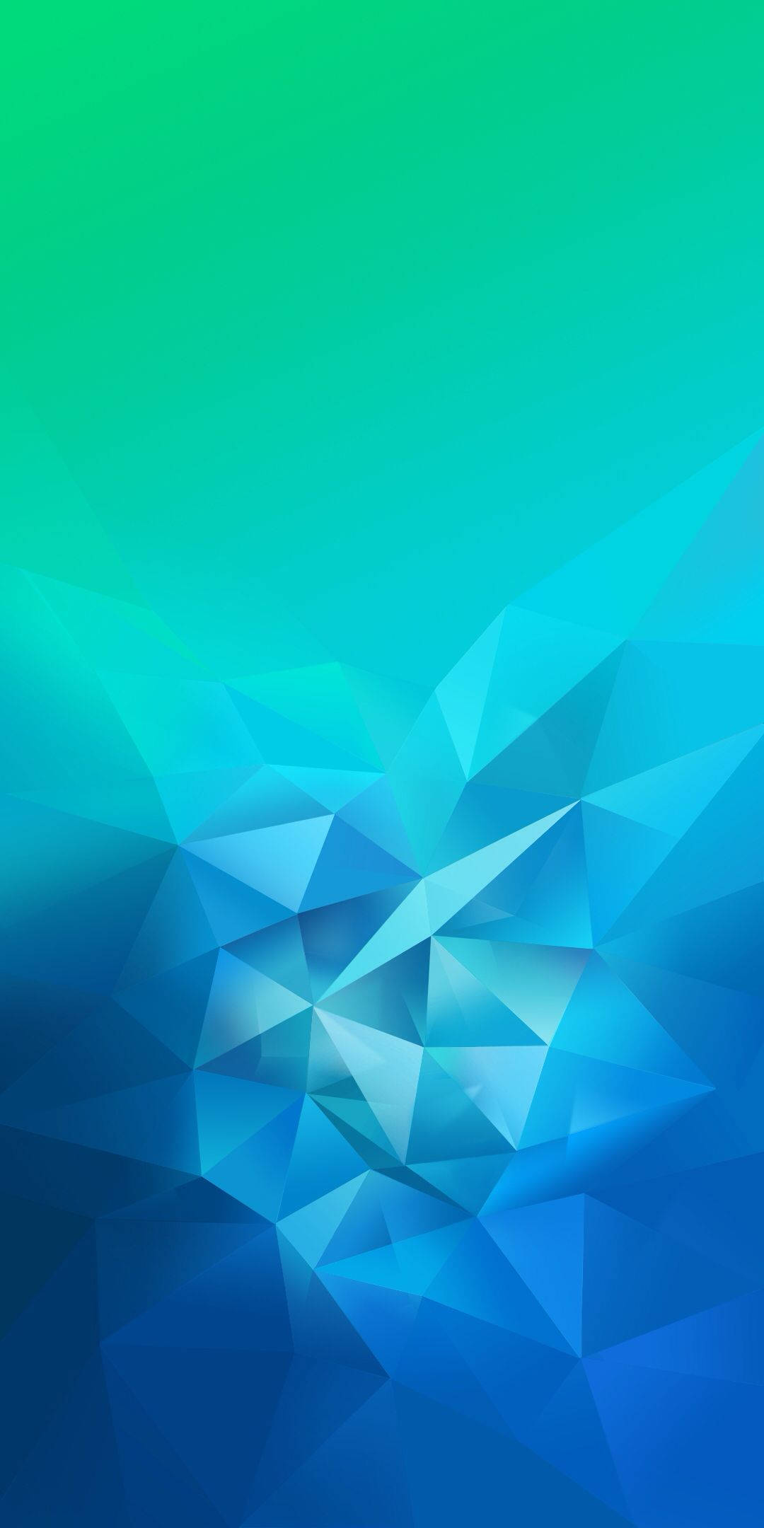 Realme Blå-Grønne Polygoner Wallpapers