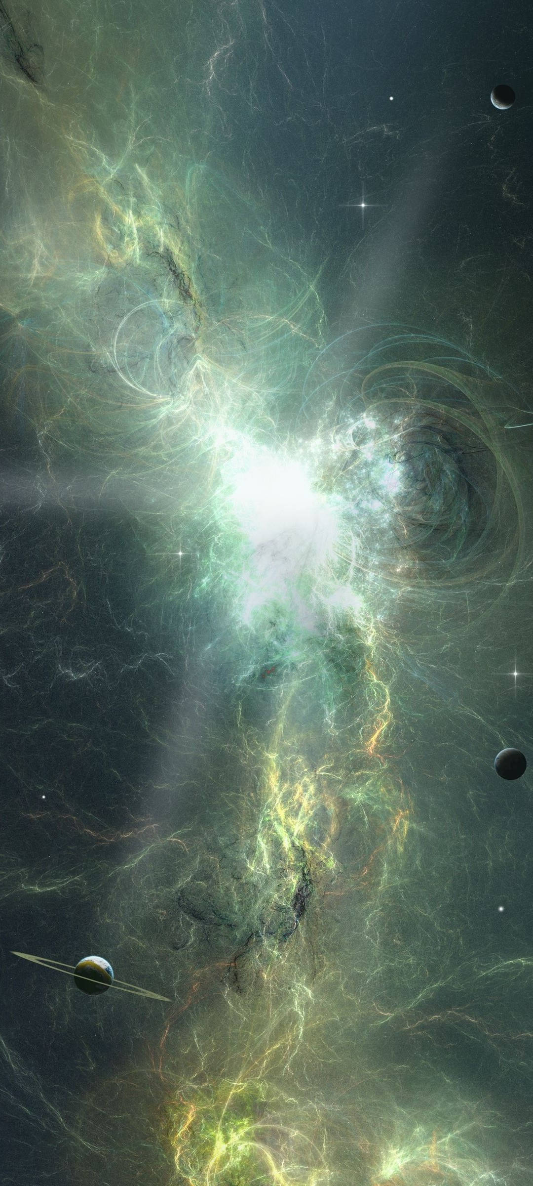 Redmi Note 10 grøn hvirvlende kosmos Wallpapers