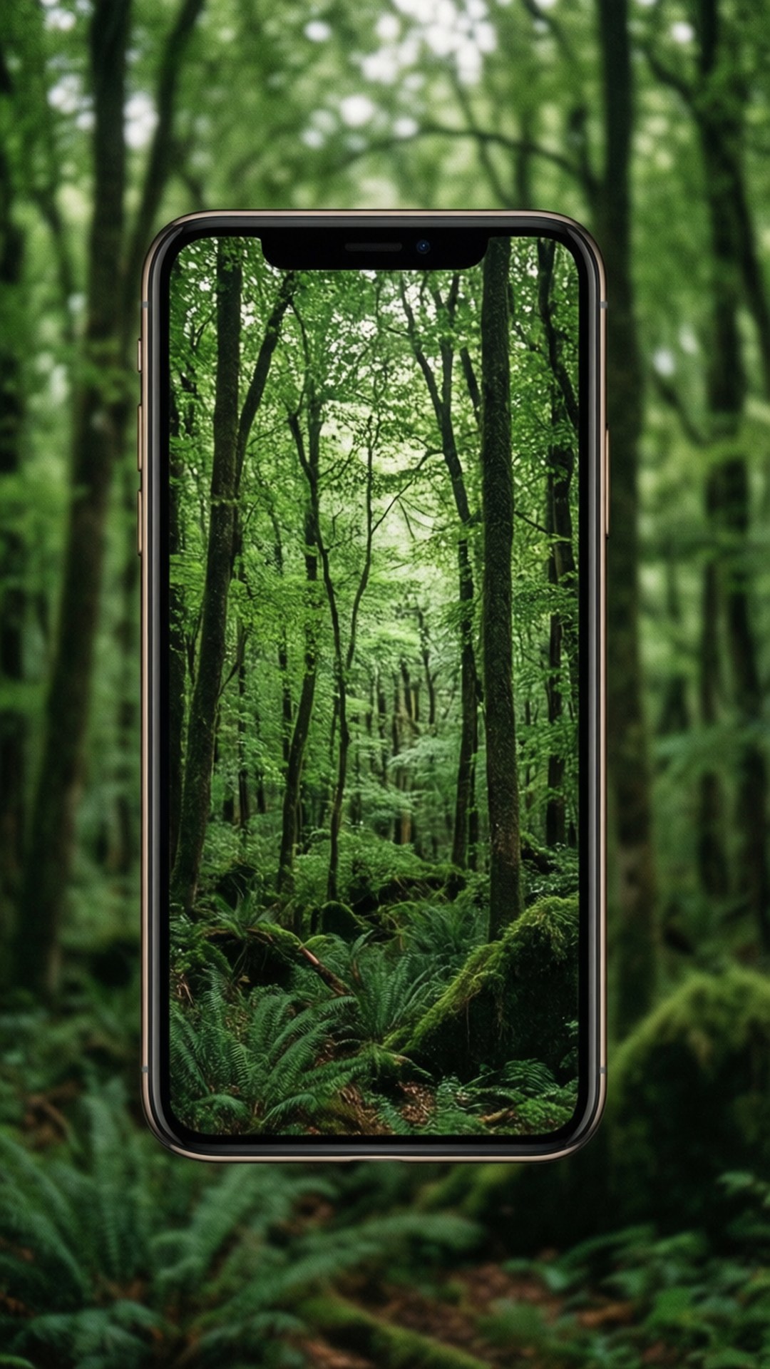 Reflekterende skov iPhone X Wallpapers