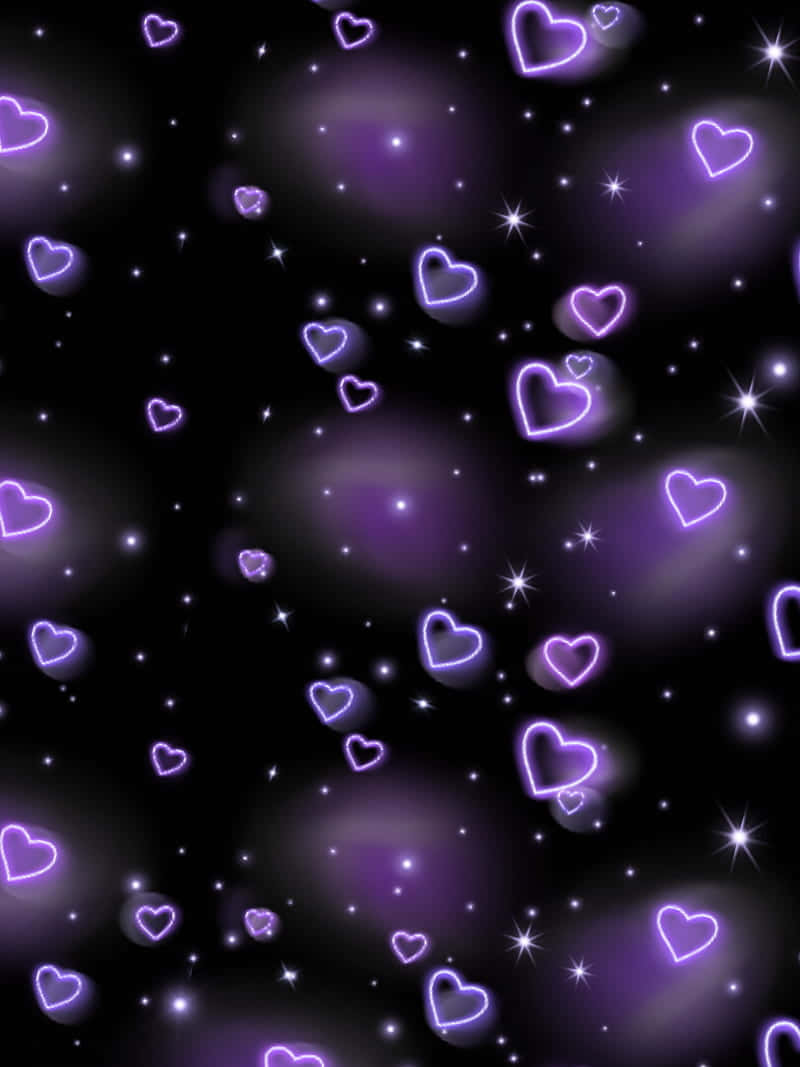 Regn af lilla hjerter PFP Wallpapers