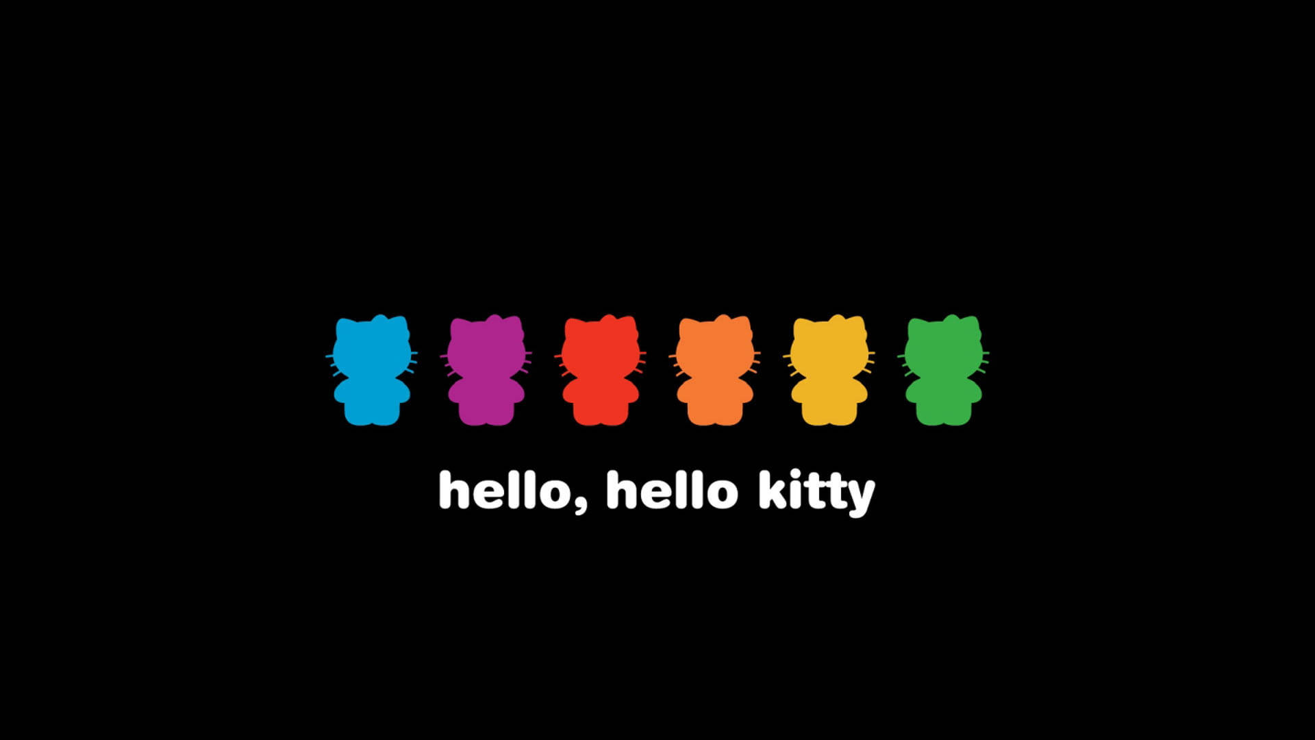 Regnbue på sort Hello Kitty Wallpapers