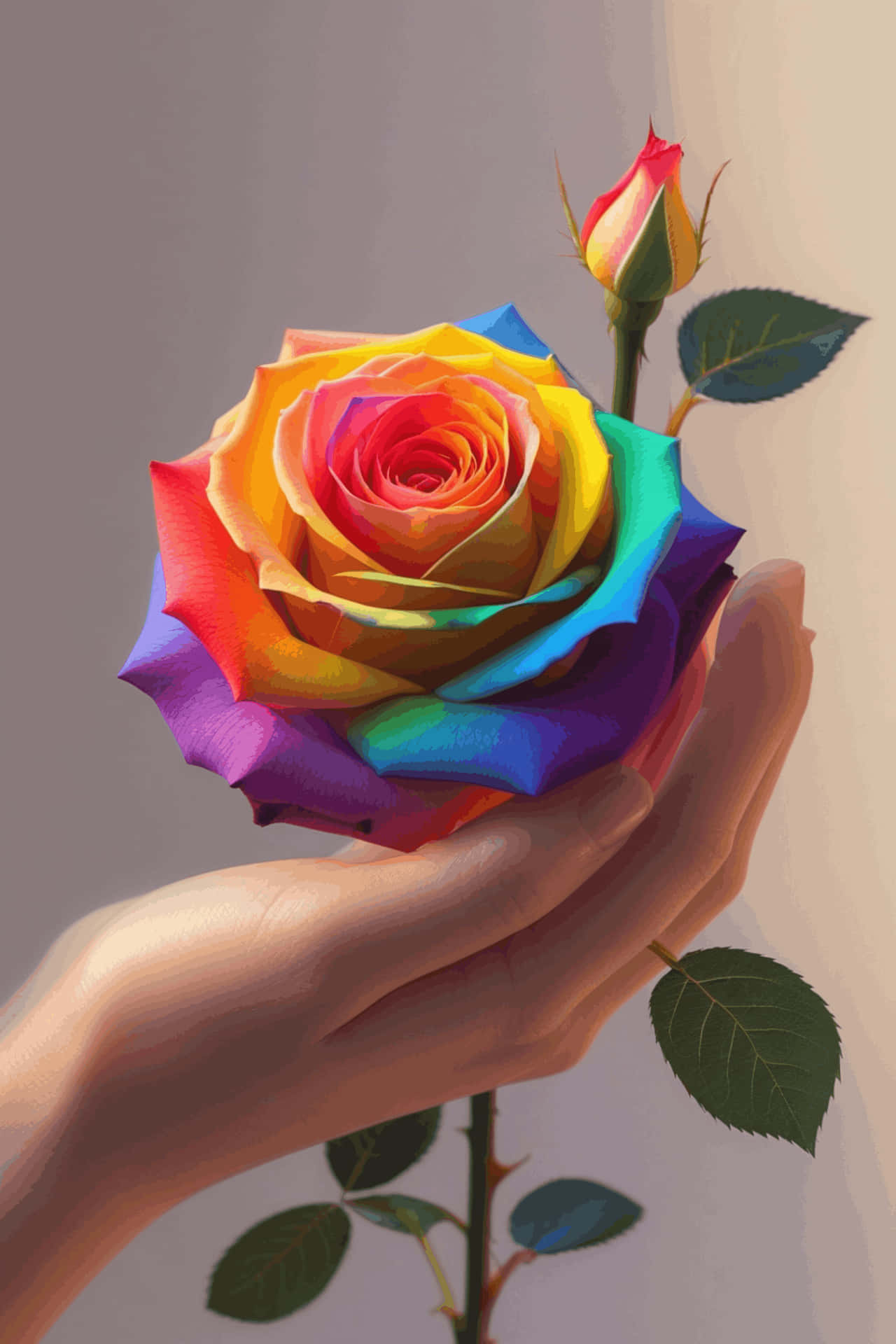 blomst, hånd, valentinsdag, rose, spirituel, stolthed, lgbtq, regnbue, kærlighed