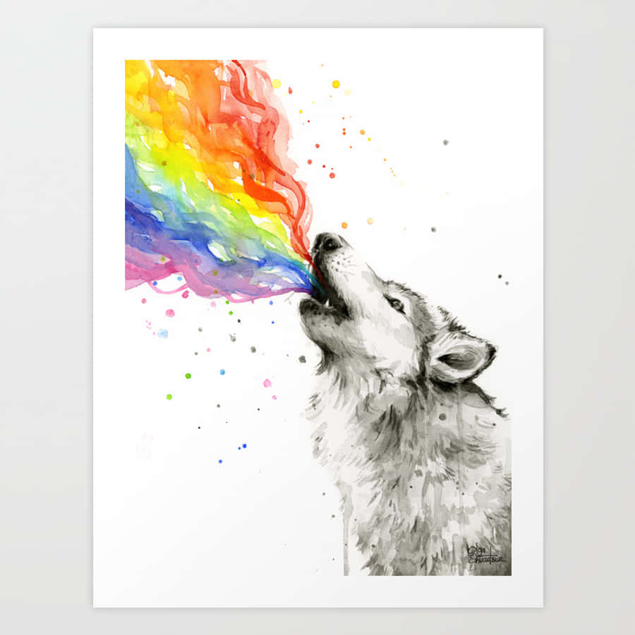 Regnbueulvens åndedrætskunst Wallpapers