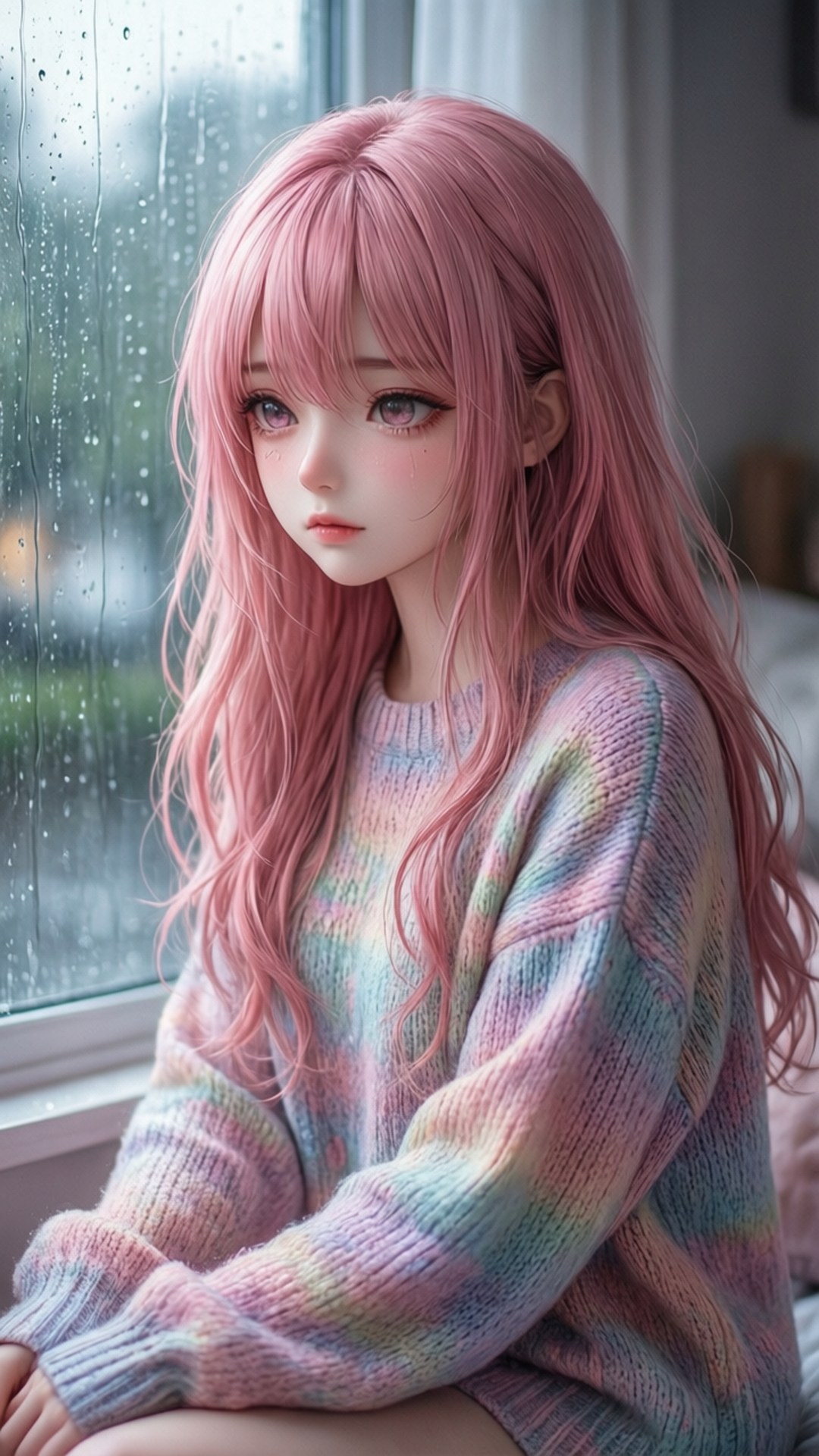 Regnfuld animepige Wallpapers