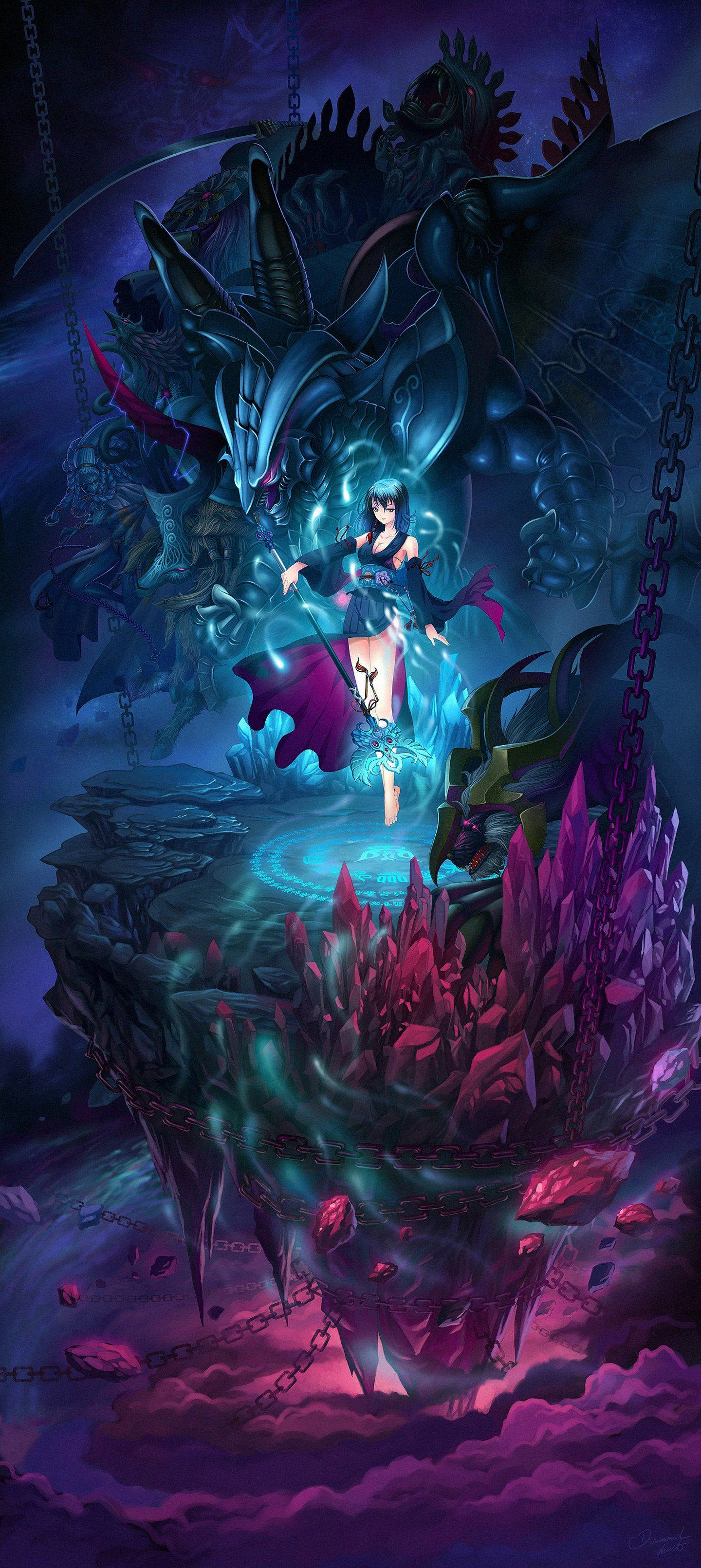 Rejs ind i en verden af vidundere med Final Fantasy Iphonen Wallpapers