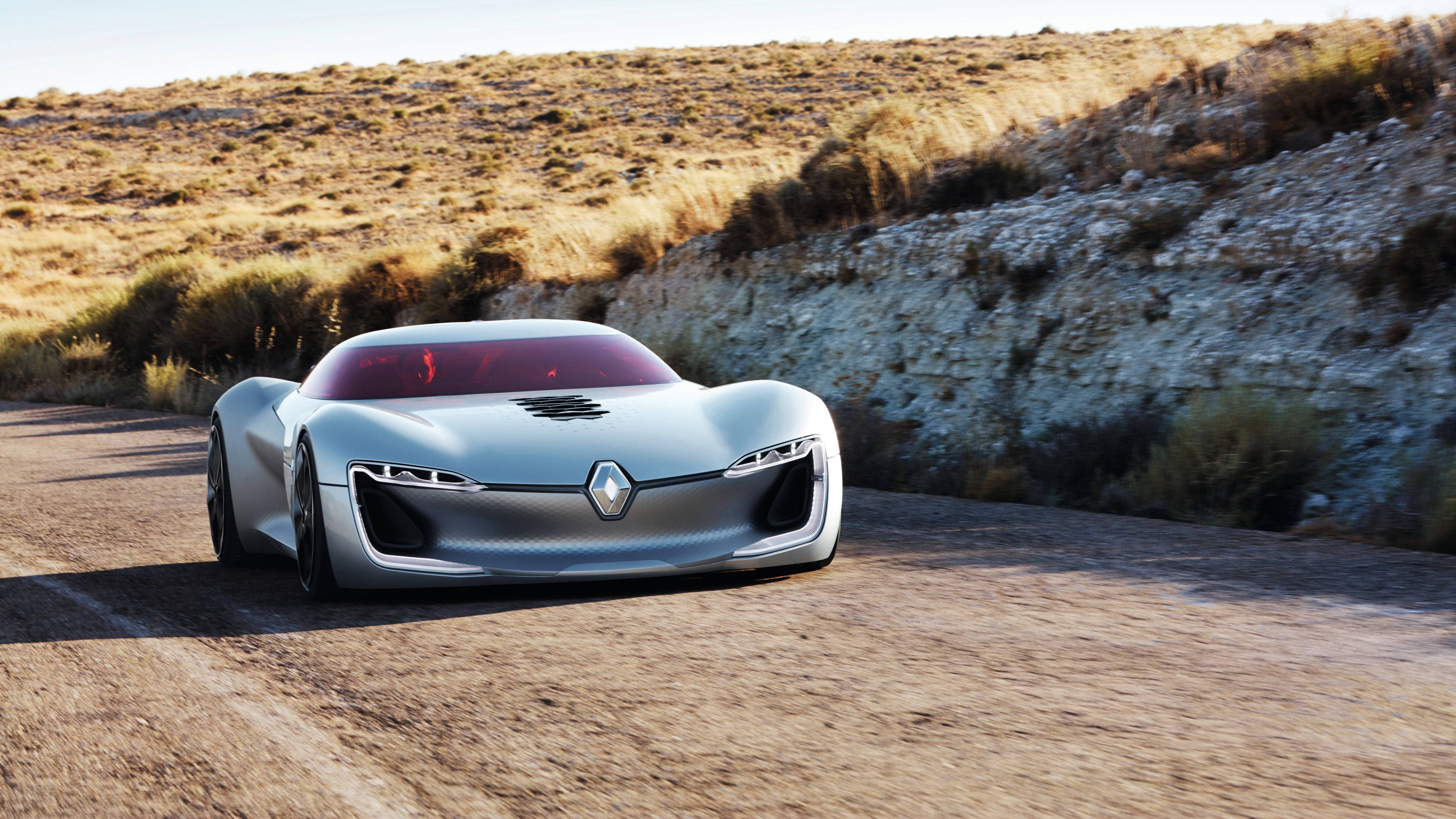 Renault Trezor-konceptbilen på vejen Wallpapers