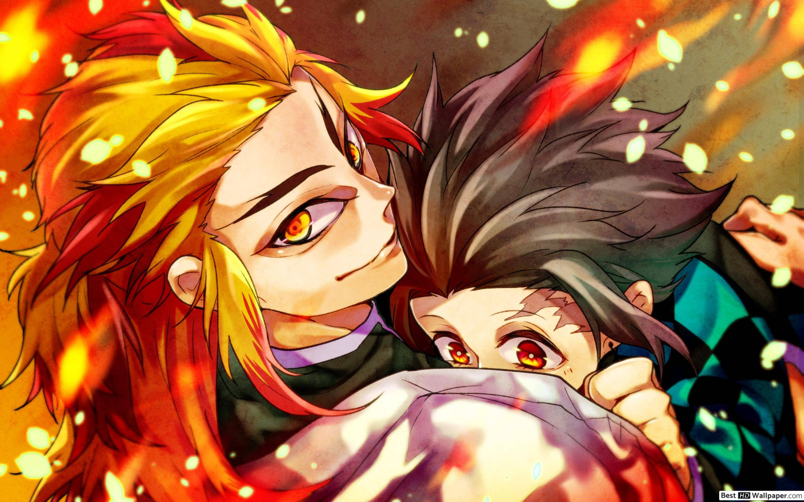 Rengoku og Tanjiro – Demon Slayer-karakterer kæmper mod det onde Wallpapers