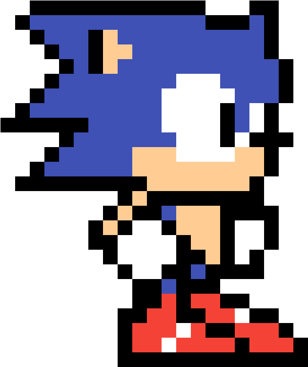 Retro blå figur pixelkunst Wallpapers