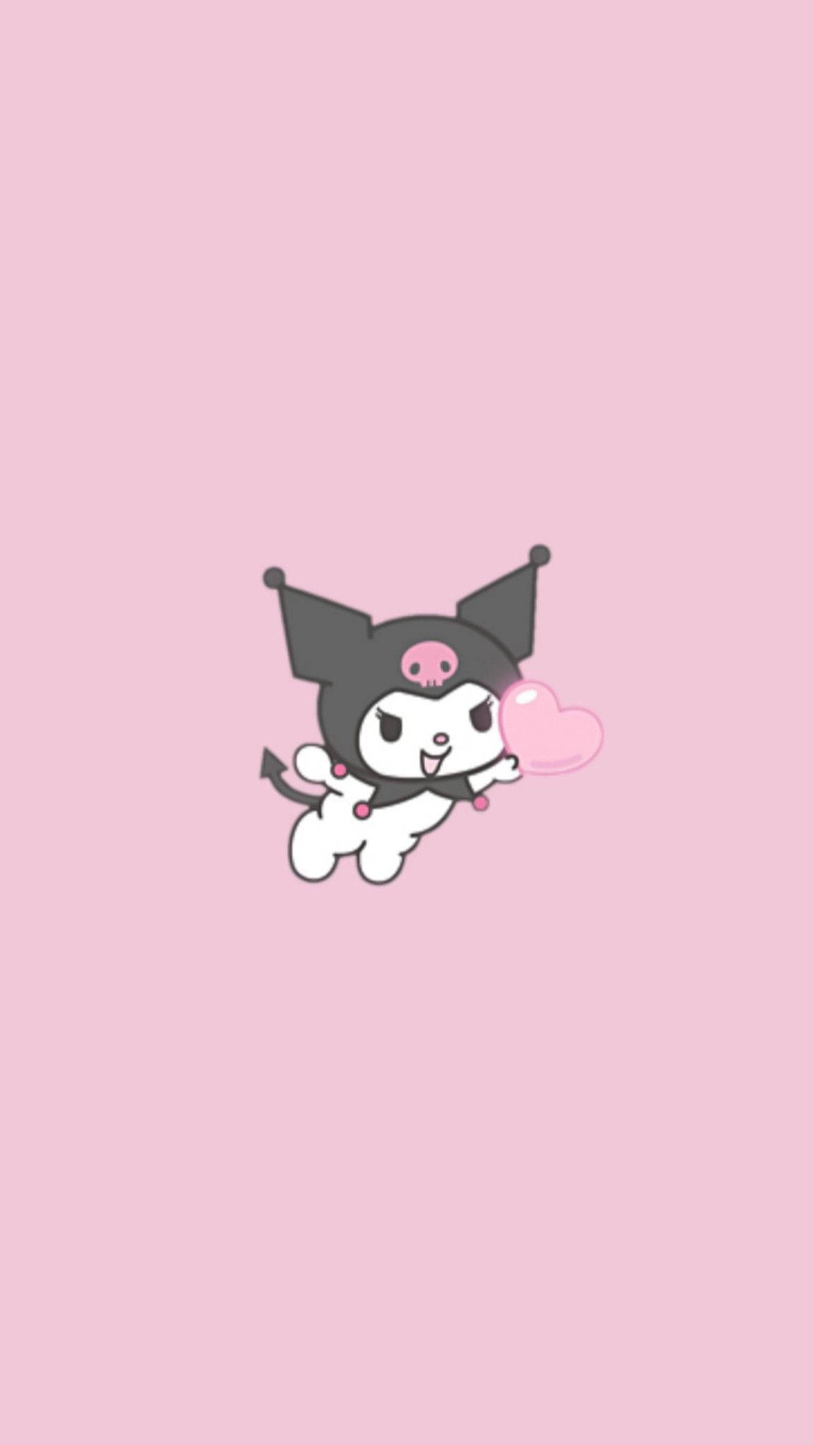 Rival til My Melody Kuromi holder hjerte Wallpapers
