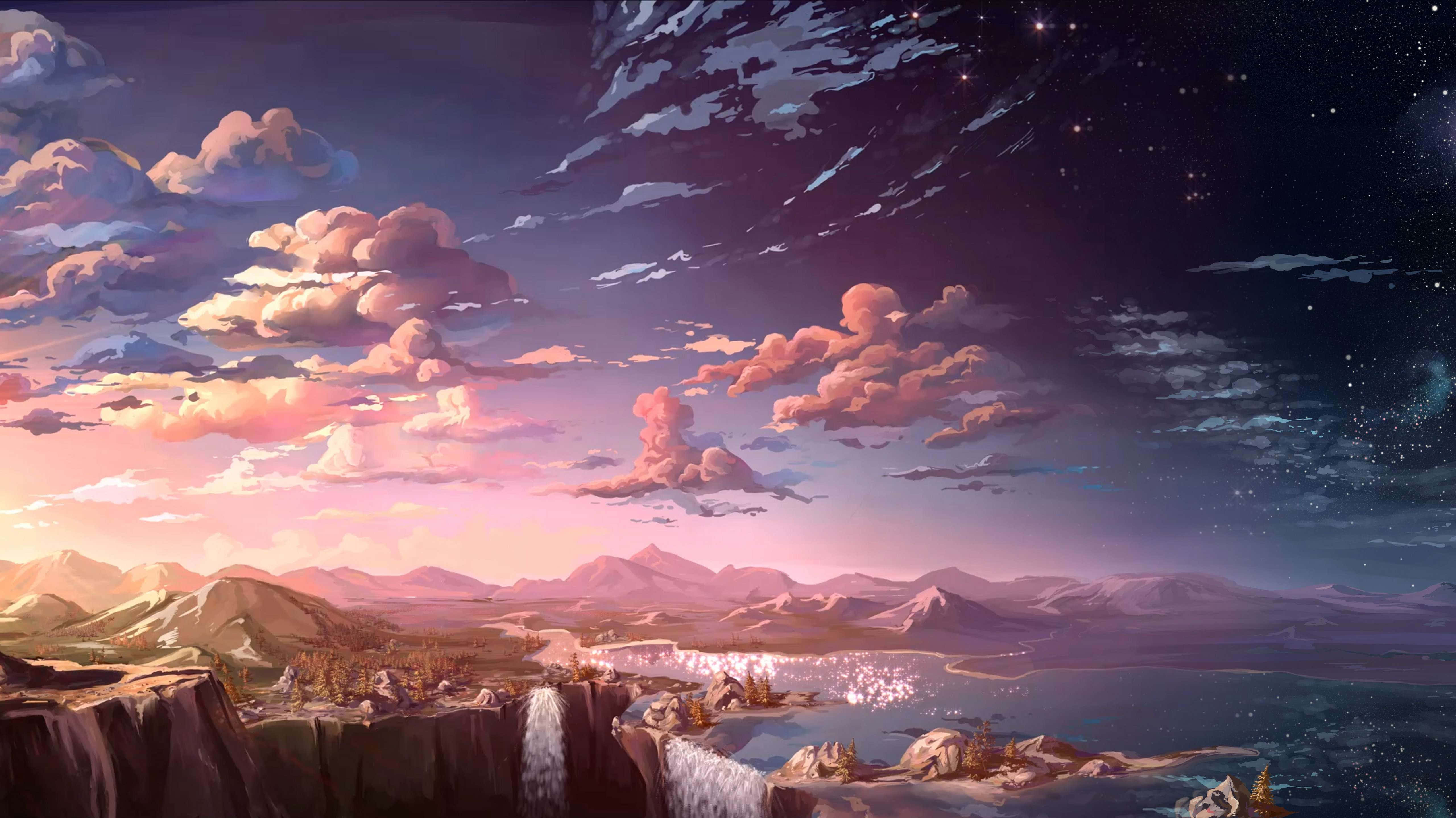 Række ud mod himlen - et Anime 4K billede Wallpapers