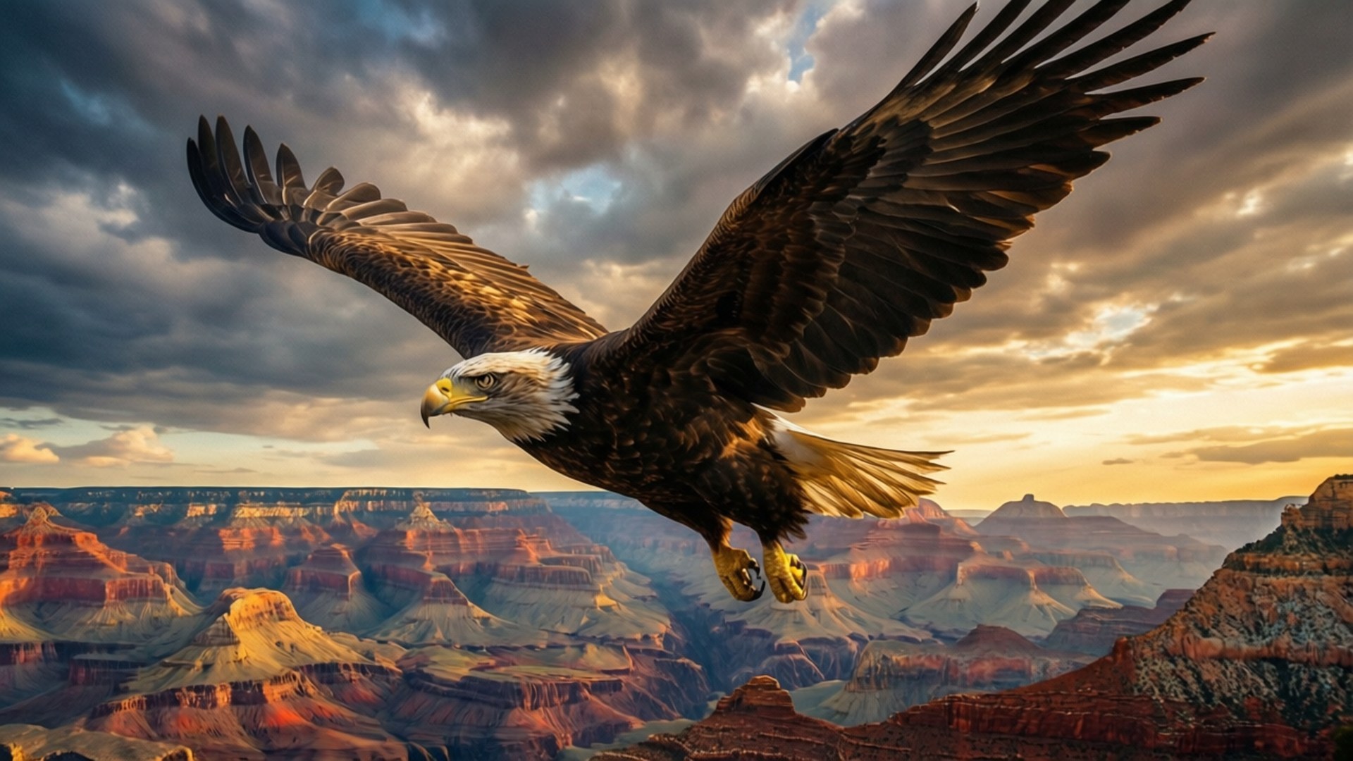 Ørn over Grand Canyon Wallpapers