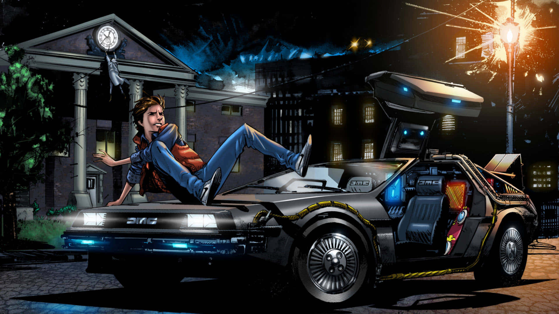 Roadtrip i en anime-inspireret bil Wallpapers