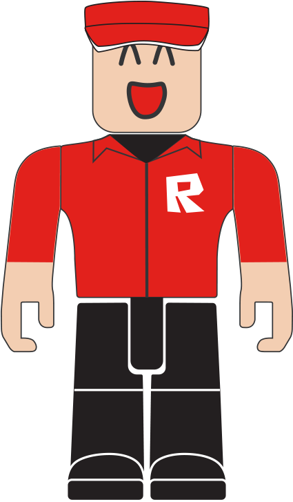 Roblox-figur med rød skjorte og R-logo Wallpapers