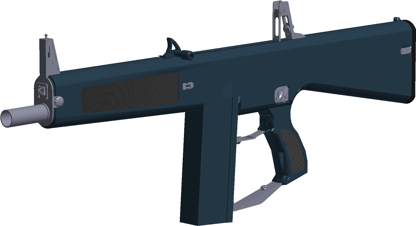 Roblox-stil rendering af maskinpistol Wallpapers