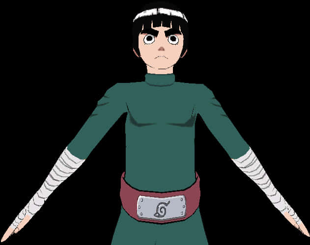 Rock Lee står selvsikkert Wallpapers