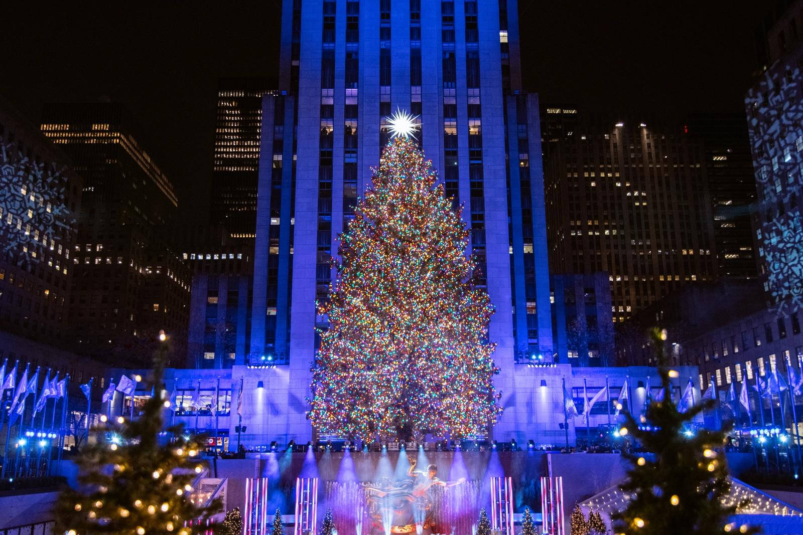 Rockefeller Center blå lys Wallpapers