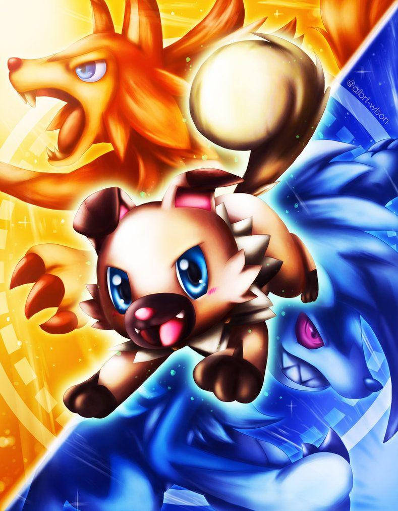 Rockruff med evolutionære former Wallpapers