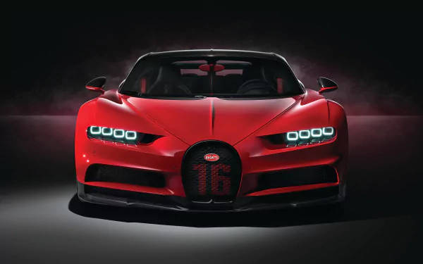 Rød Bugatti Chiron 4k — Bugatti Wallpapers