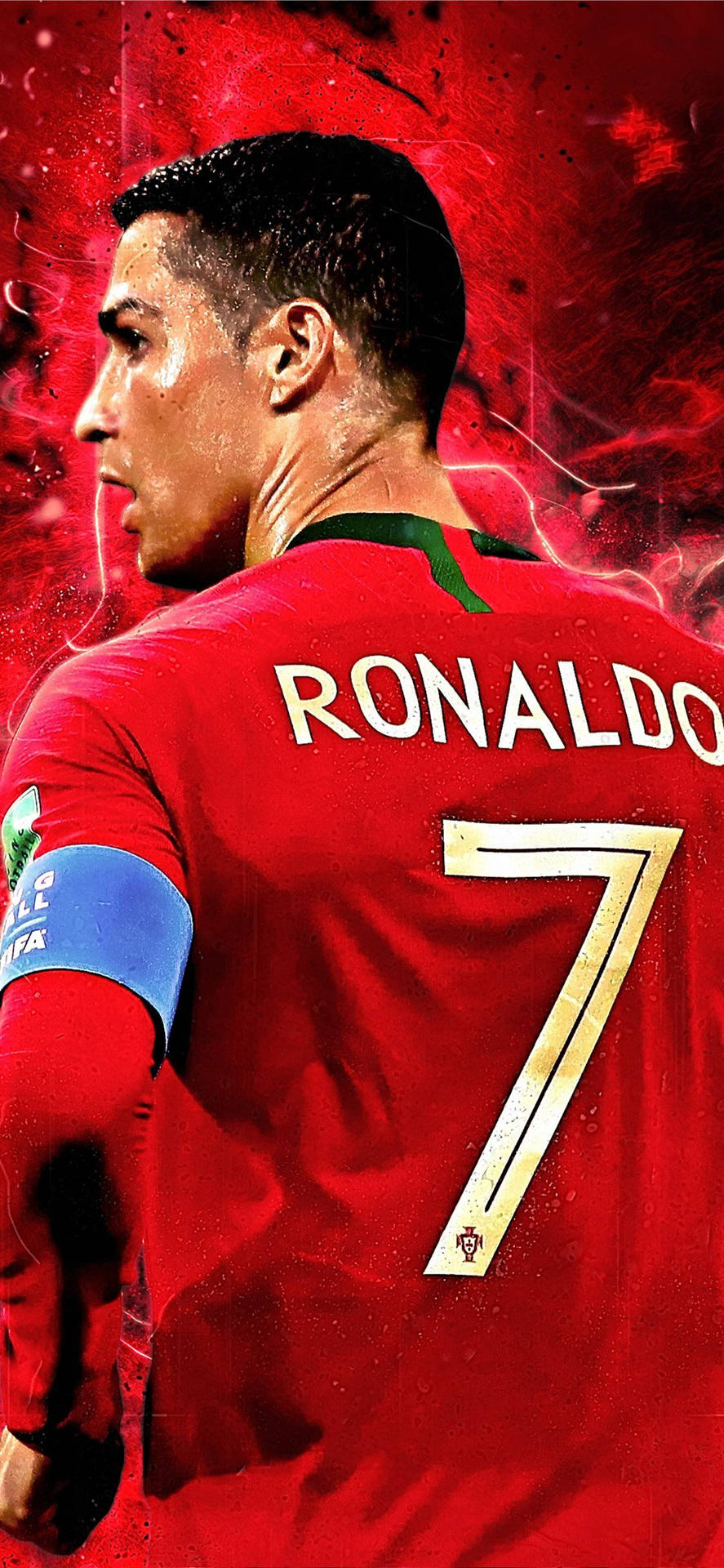 Rød CR7 Cristiano Ronaldo iPhone — Fodbold Wallpapers